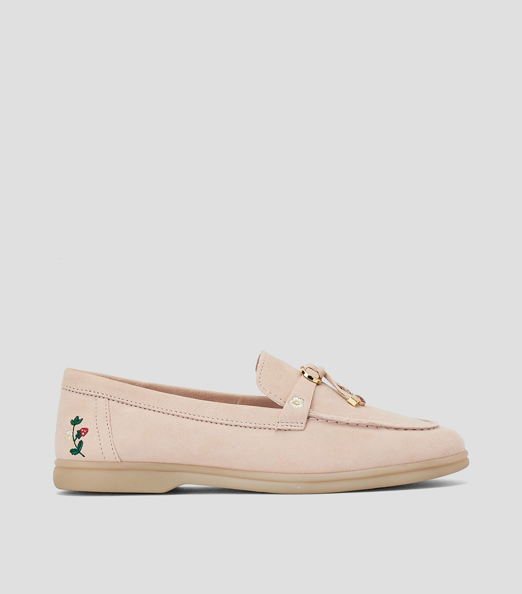 Mocasines de cuero con bordados Mujer