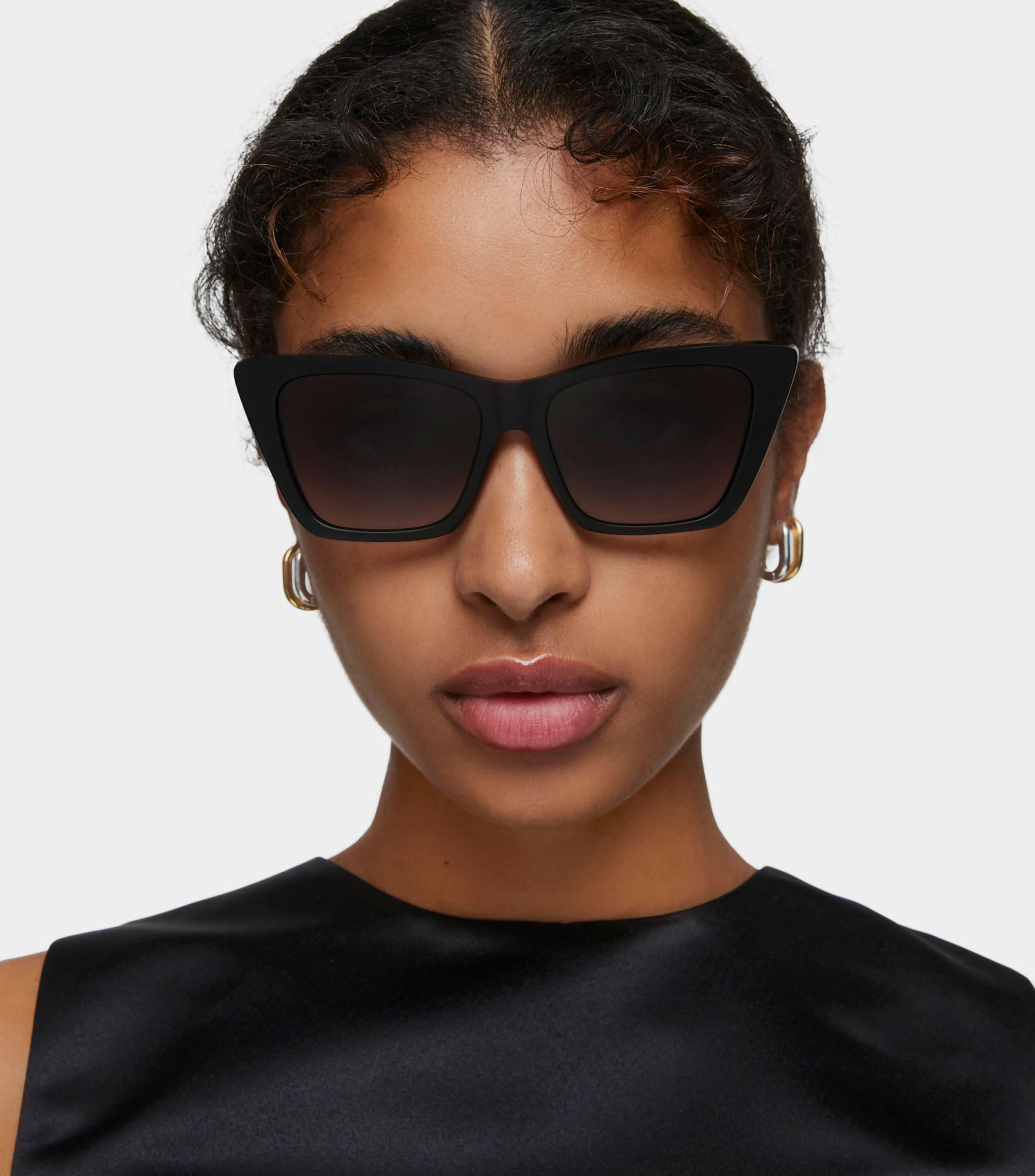Lentes de sol cuadrados Negro Mujer