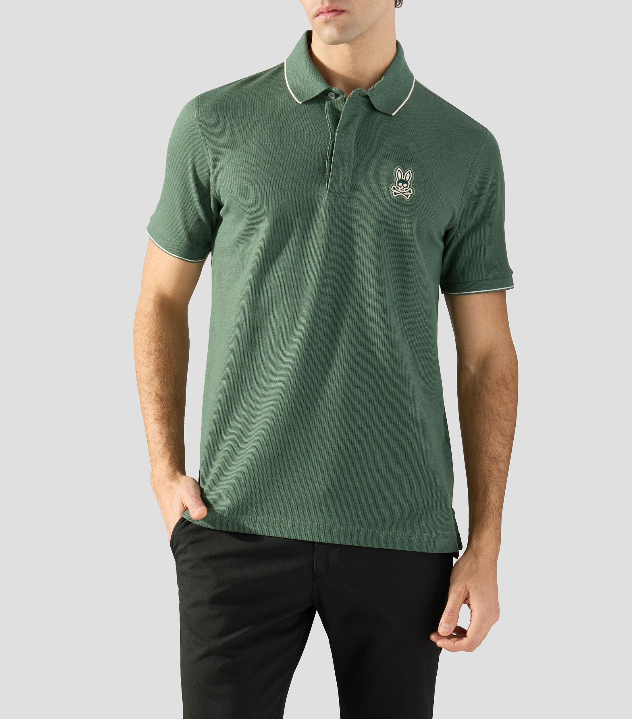 Playera tipo polo manga corta lisa Hombre