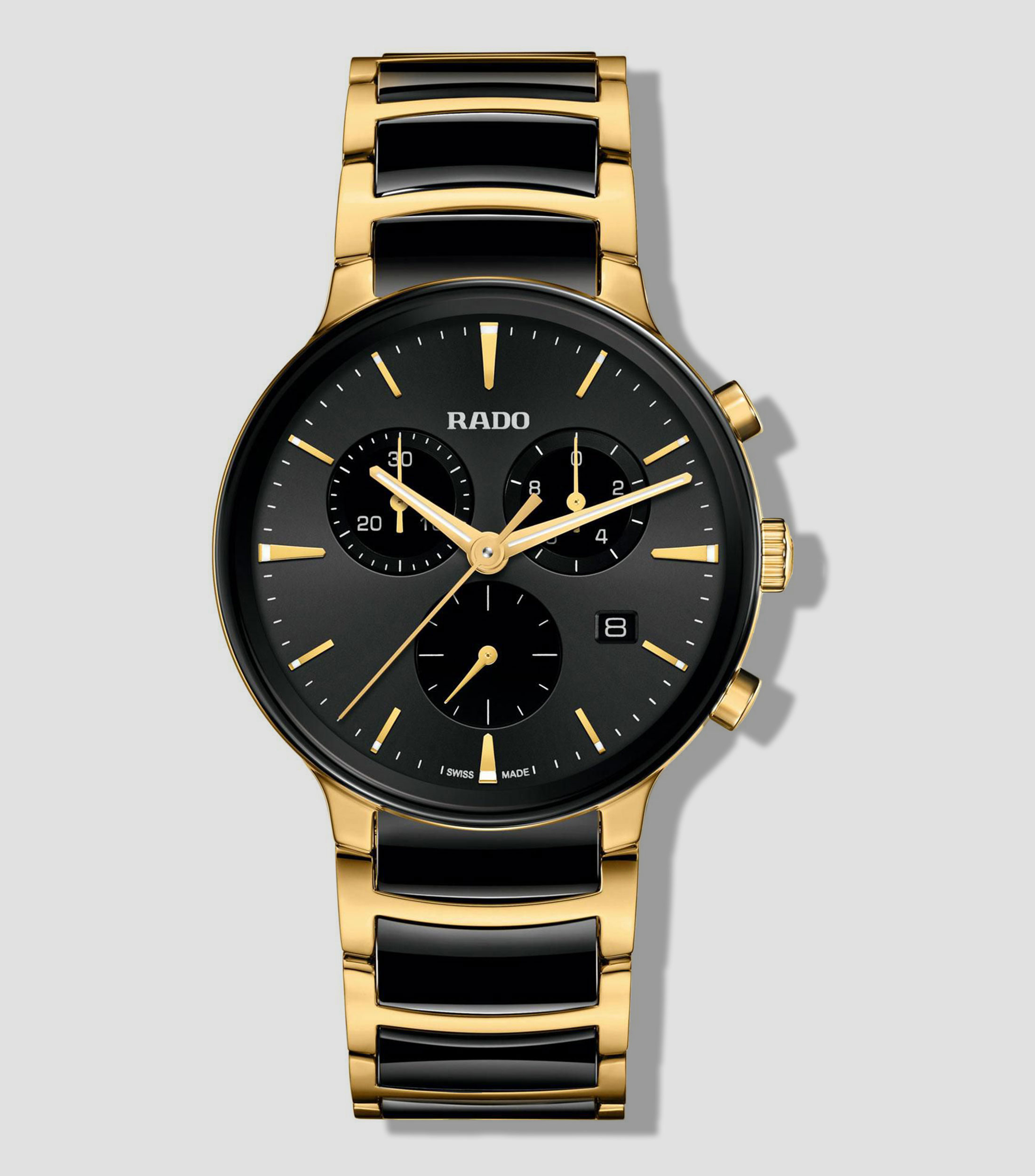 Reloj para hombre Centrix Chronograph Casual Dorado, Negro