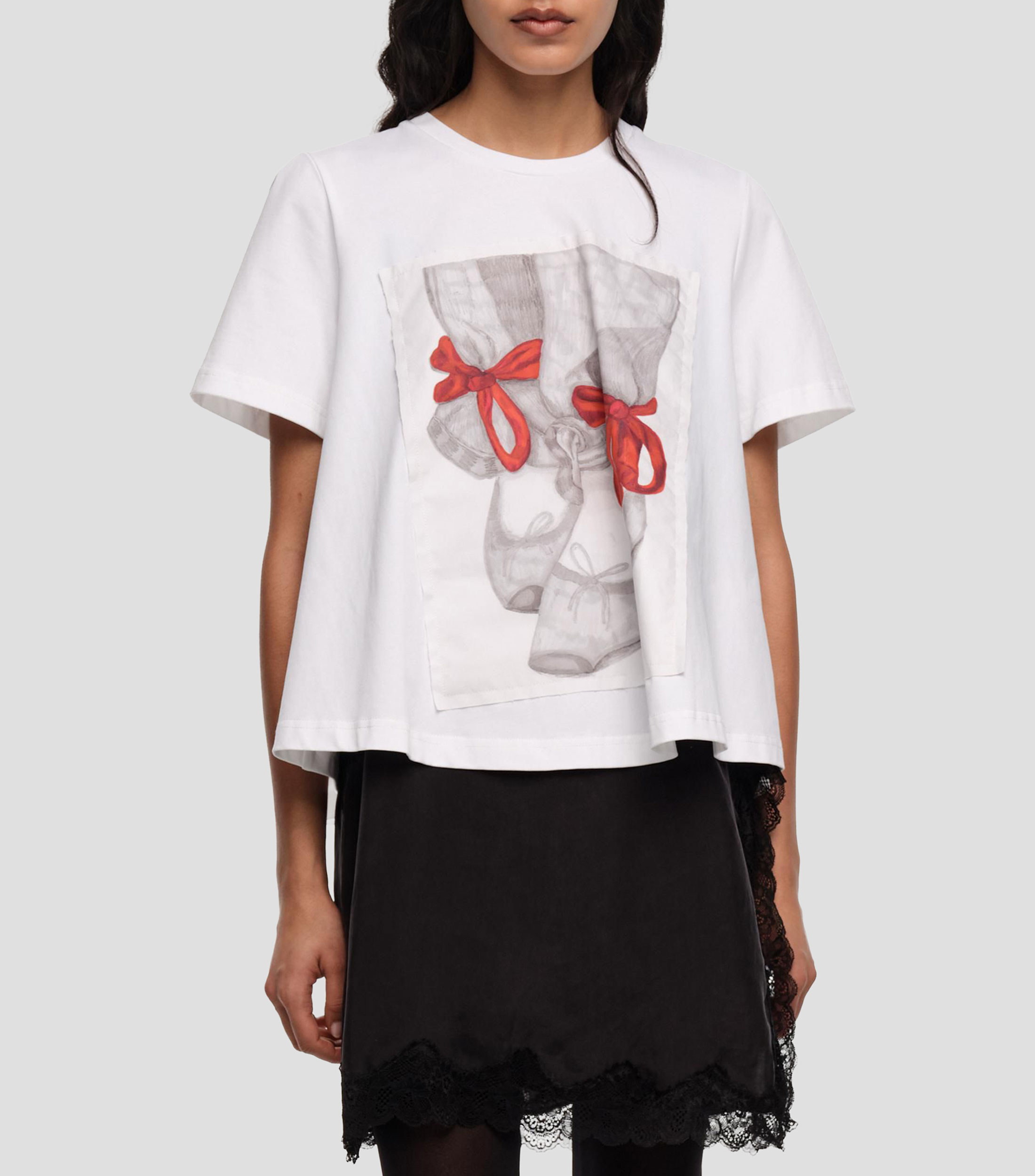 Playera línea A logo bailarinas blanco Mujer