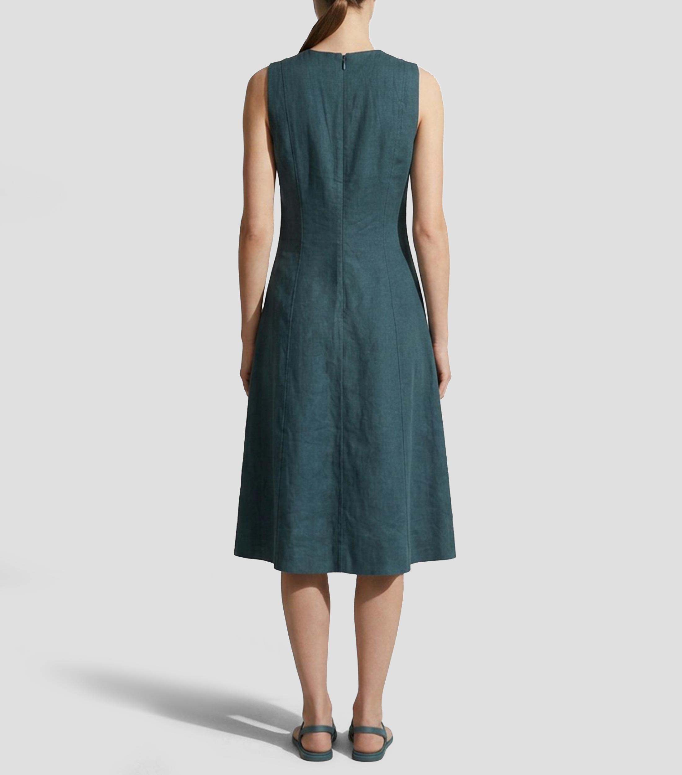 Vestido midi liso Mujer