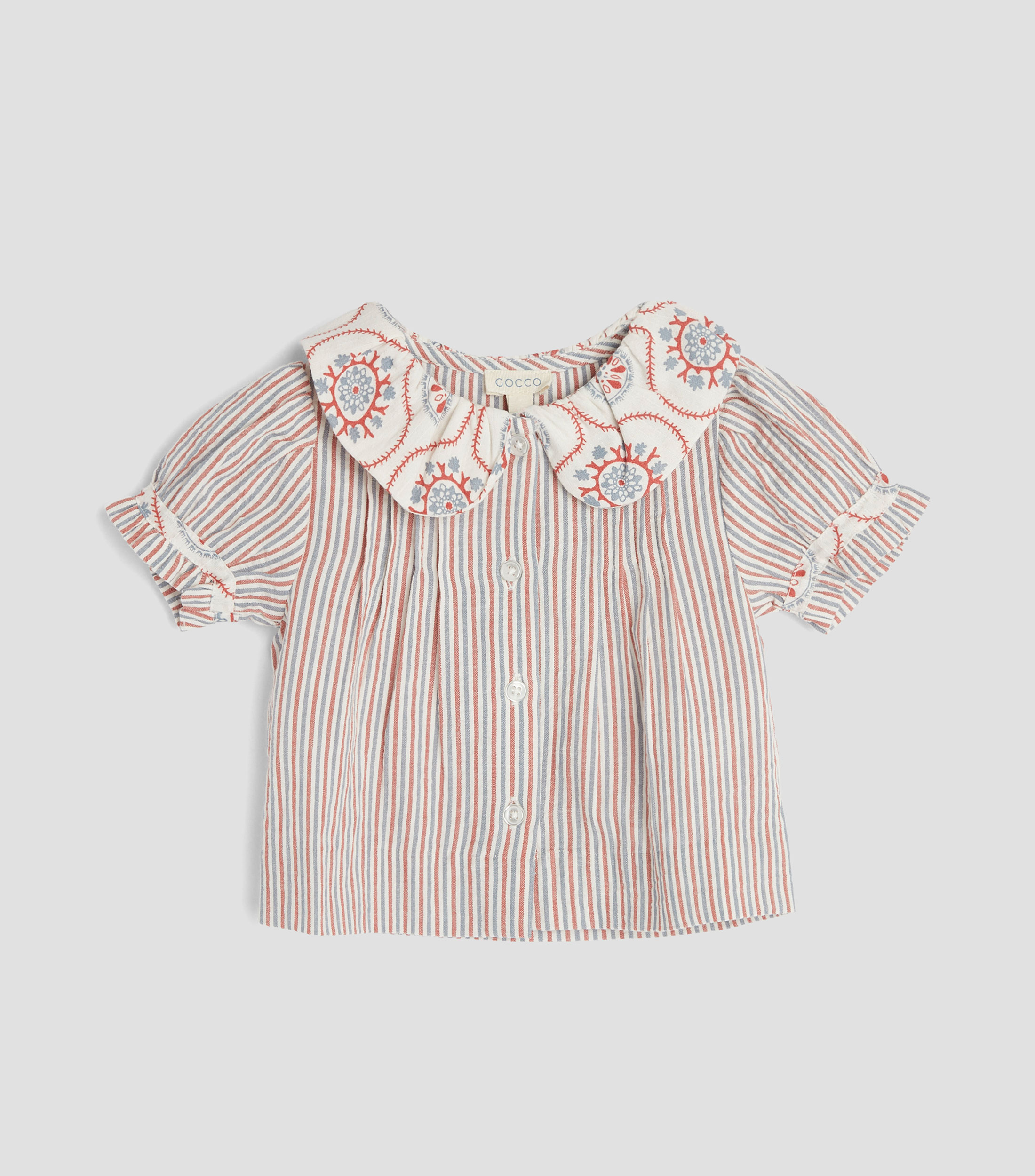 Blusa con líneas manga corta Bebé