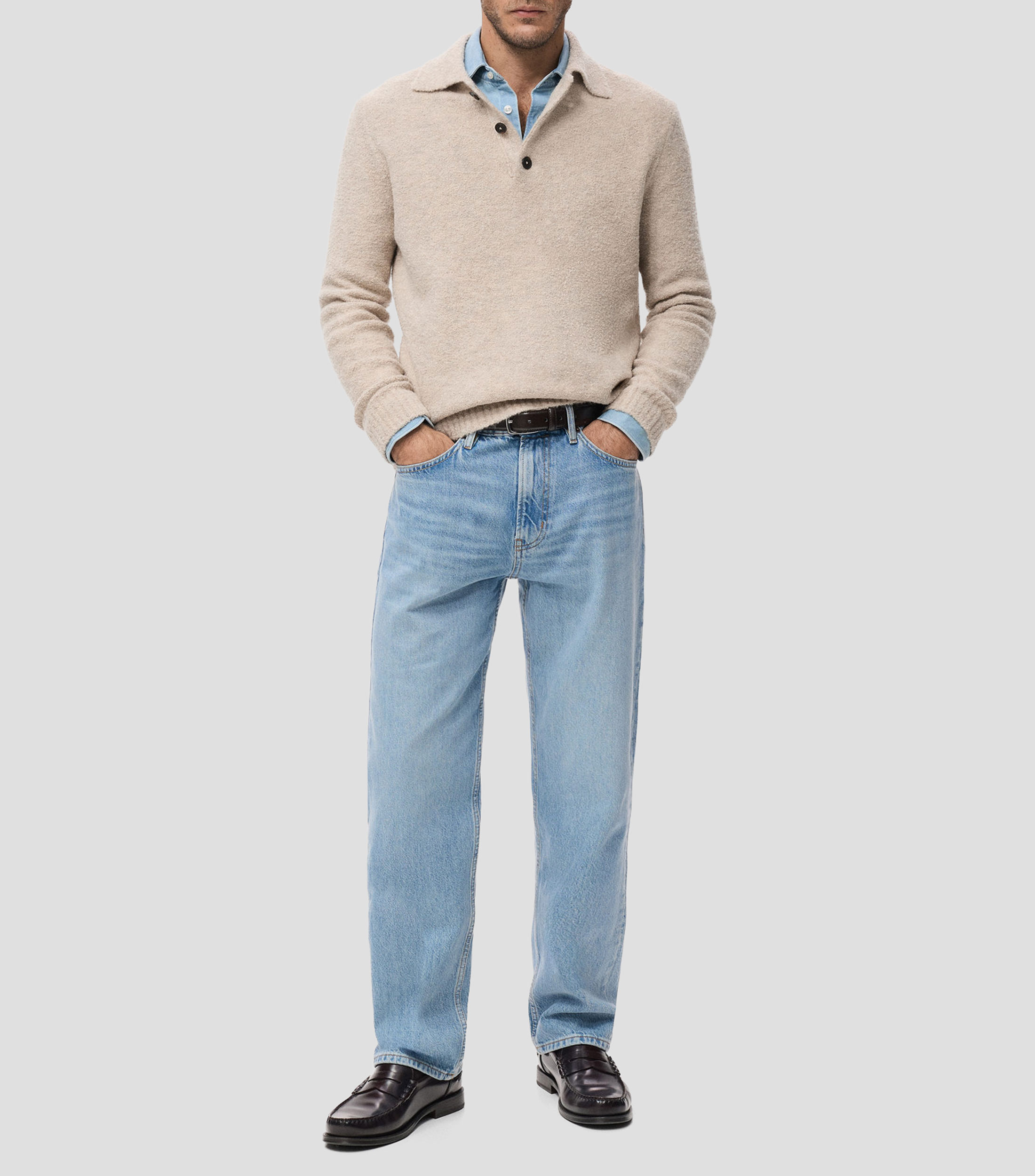Suéter cuello polo Hombre
