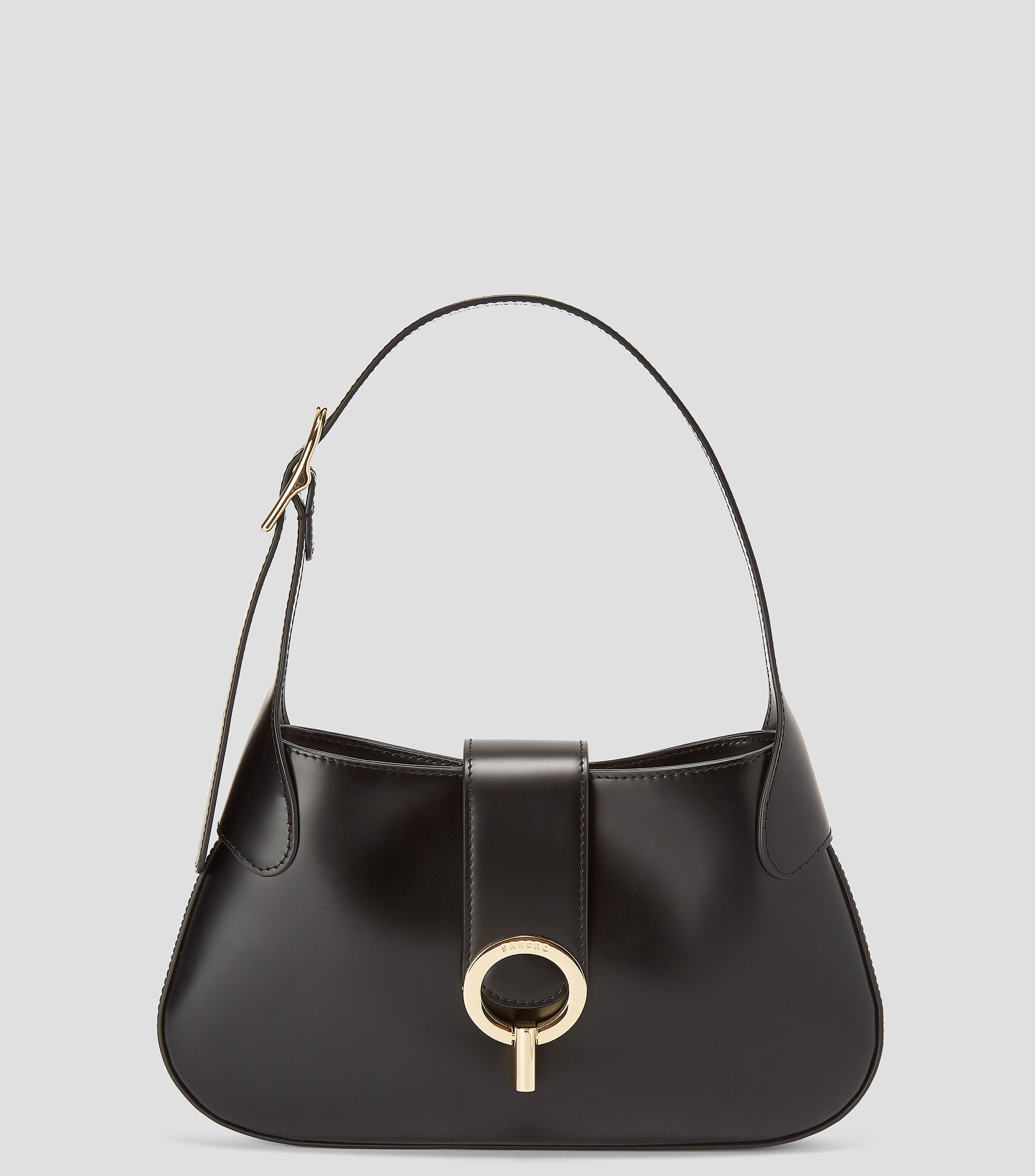 Bolso shoulder en piel lisa Mujer