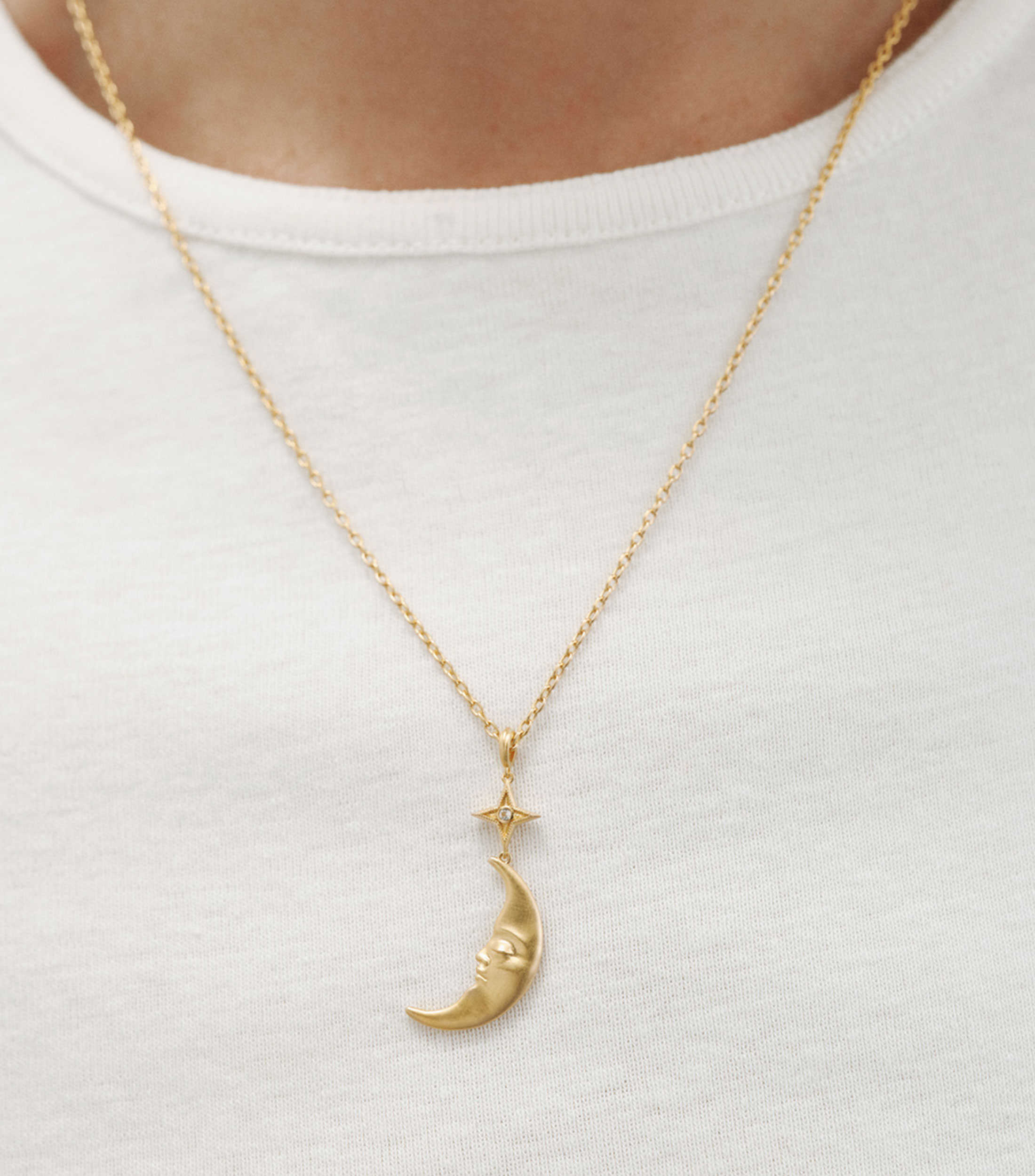 Collar en plata .925 Moon con topacio Mujer