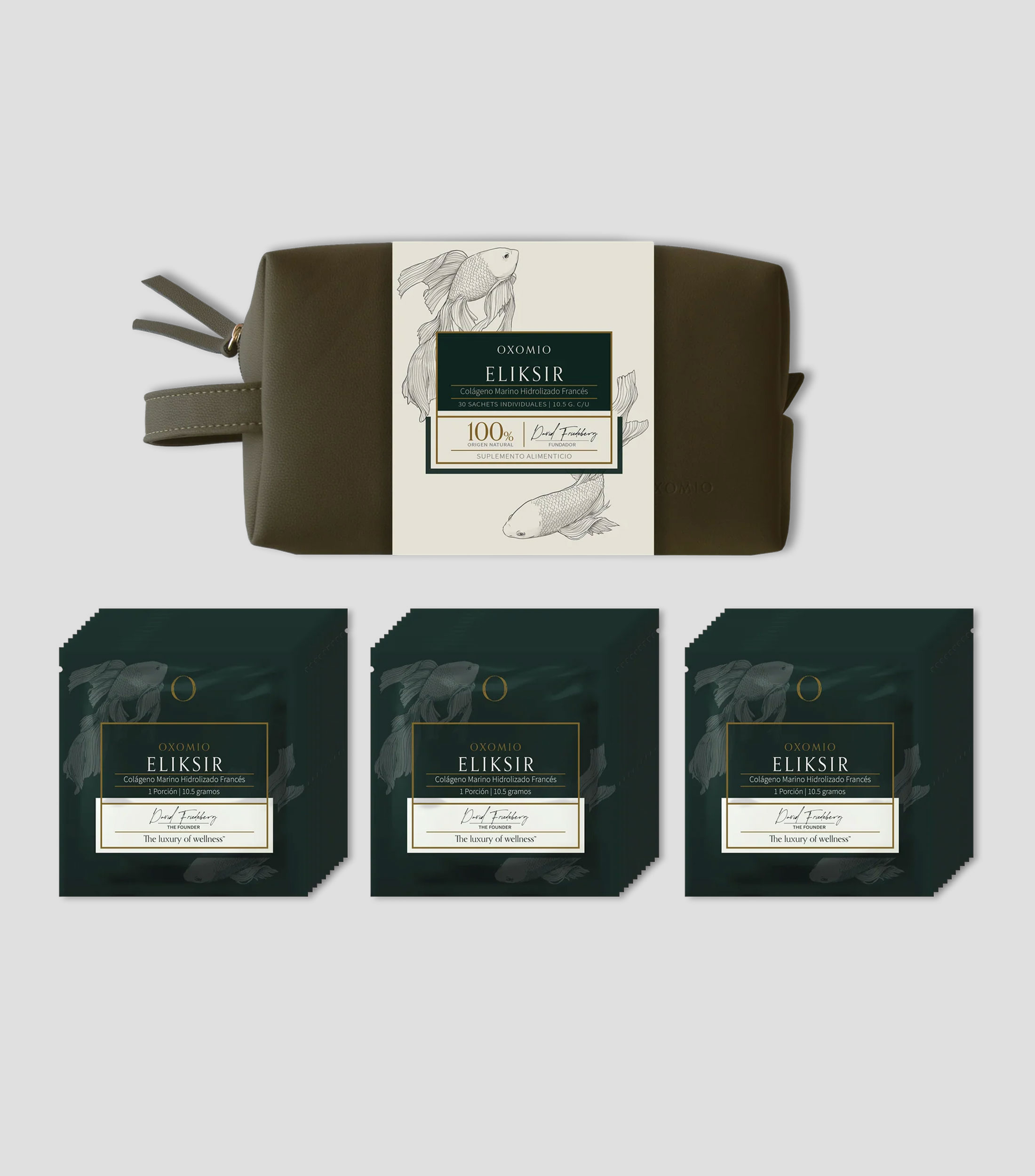 Cosmetiquera con 30 porciones individuales de Eliksir