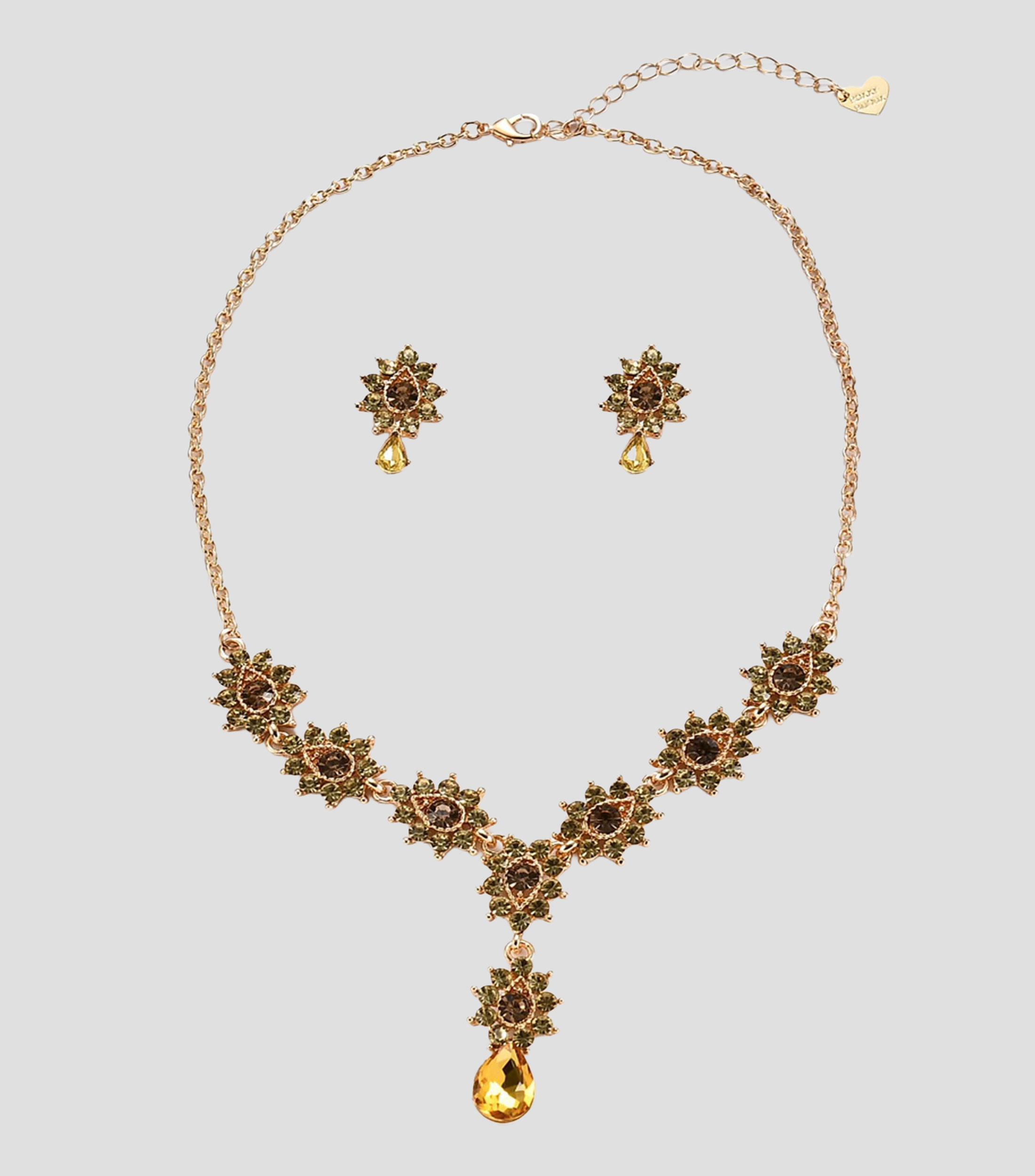 Set de collar y aretes con cristales Mujer