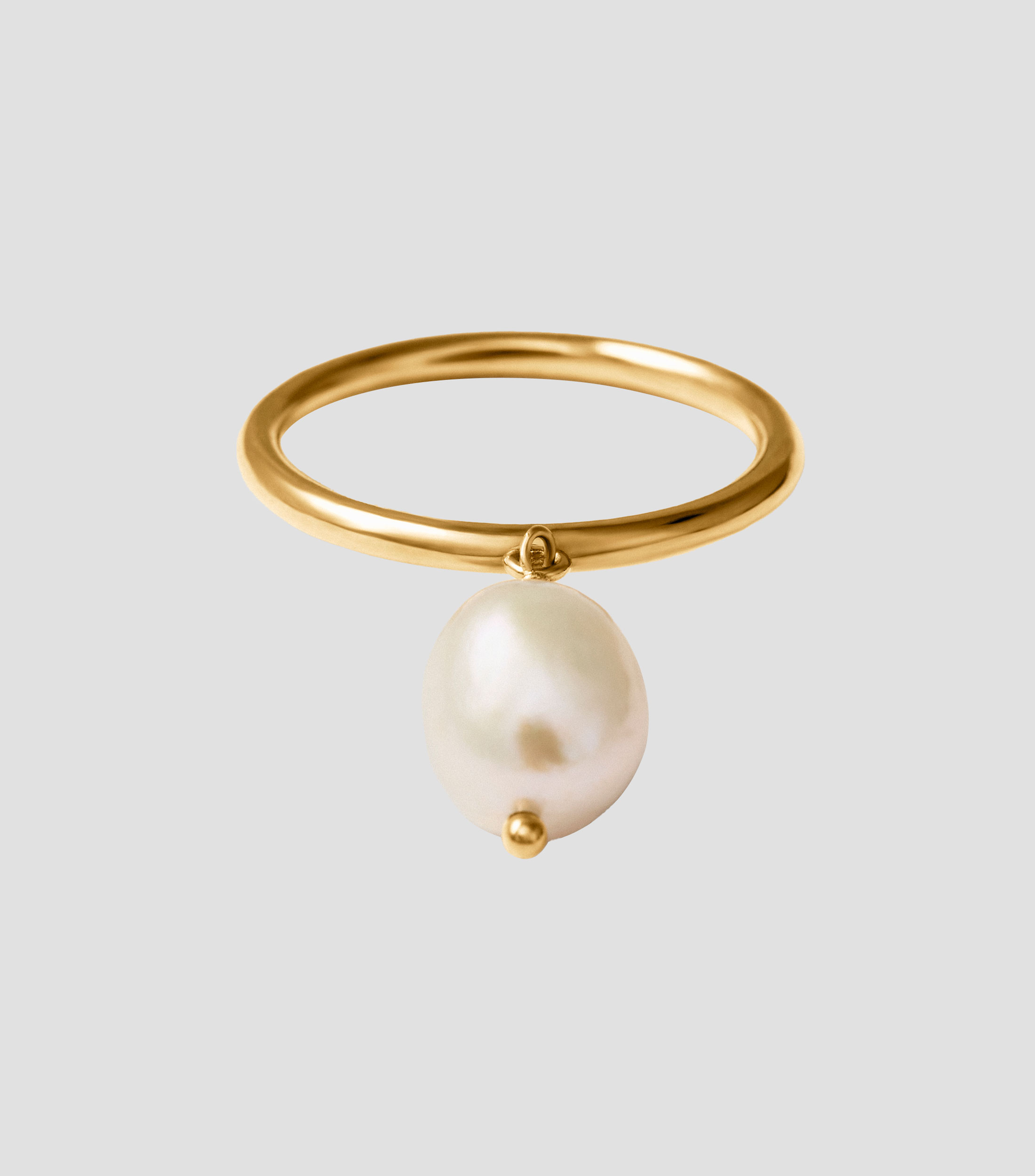Anillo en plata .925 con perla colgante Mujer