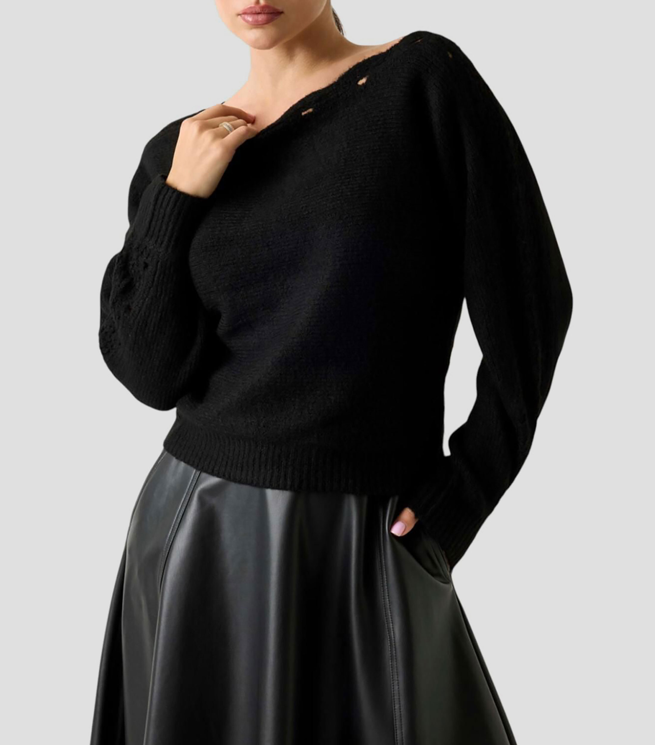 Suéter de cuello barco Mujer
