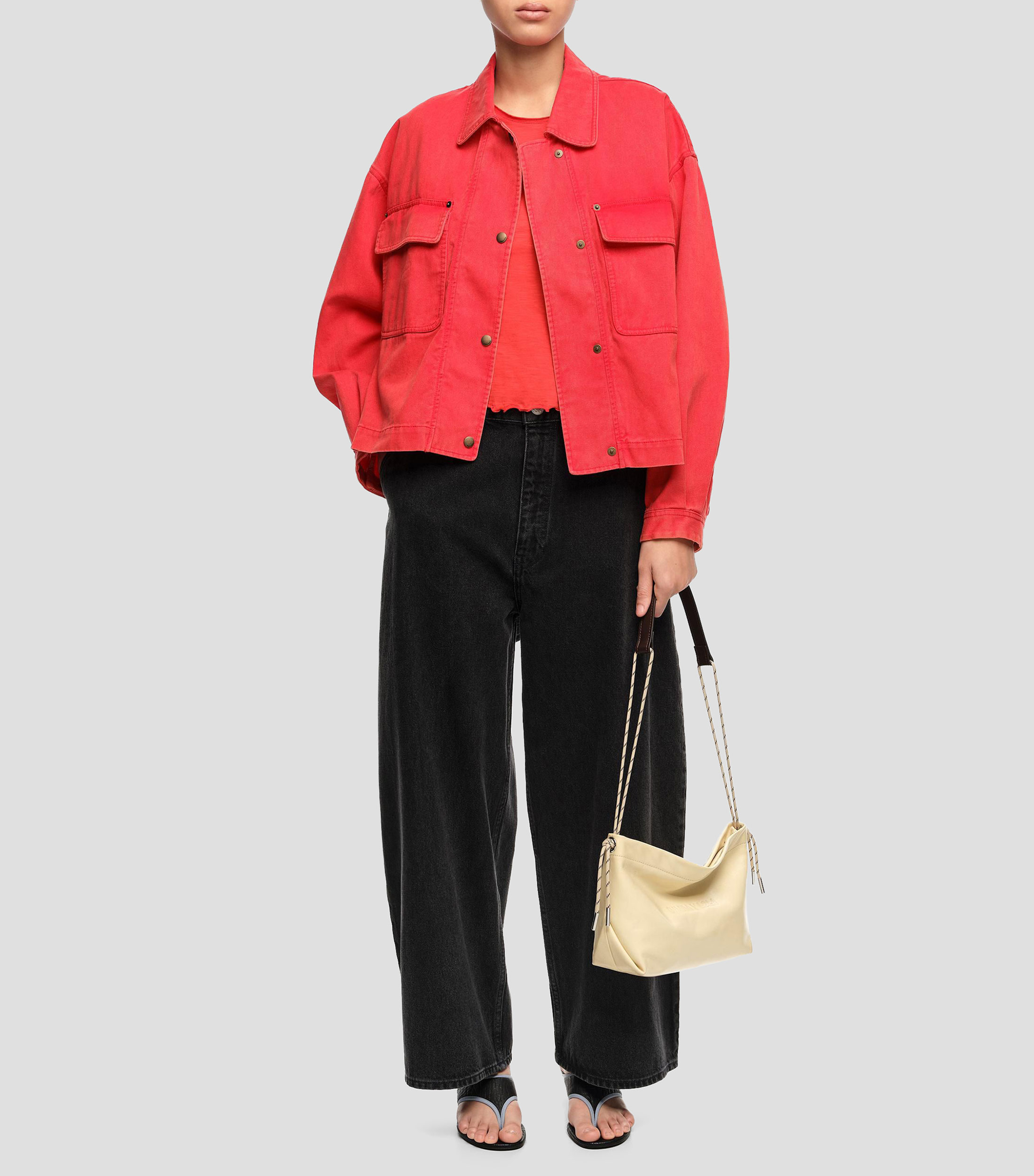 Playera ajustada ranglán rojo Mujer