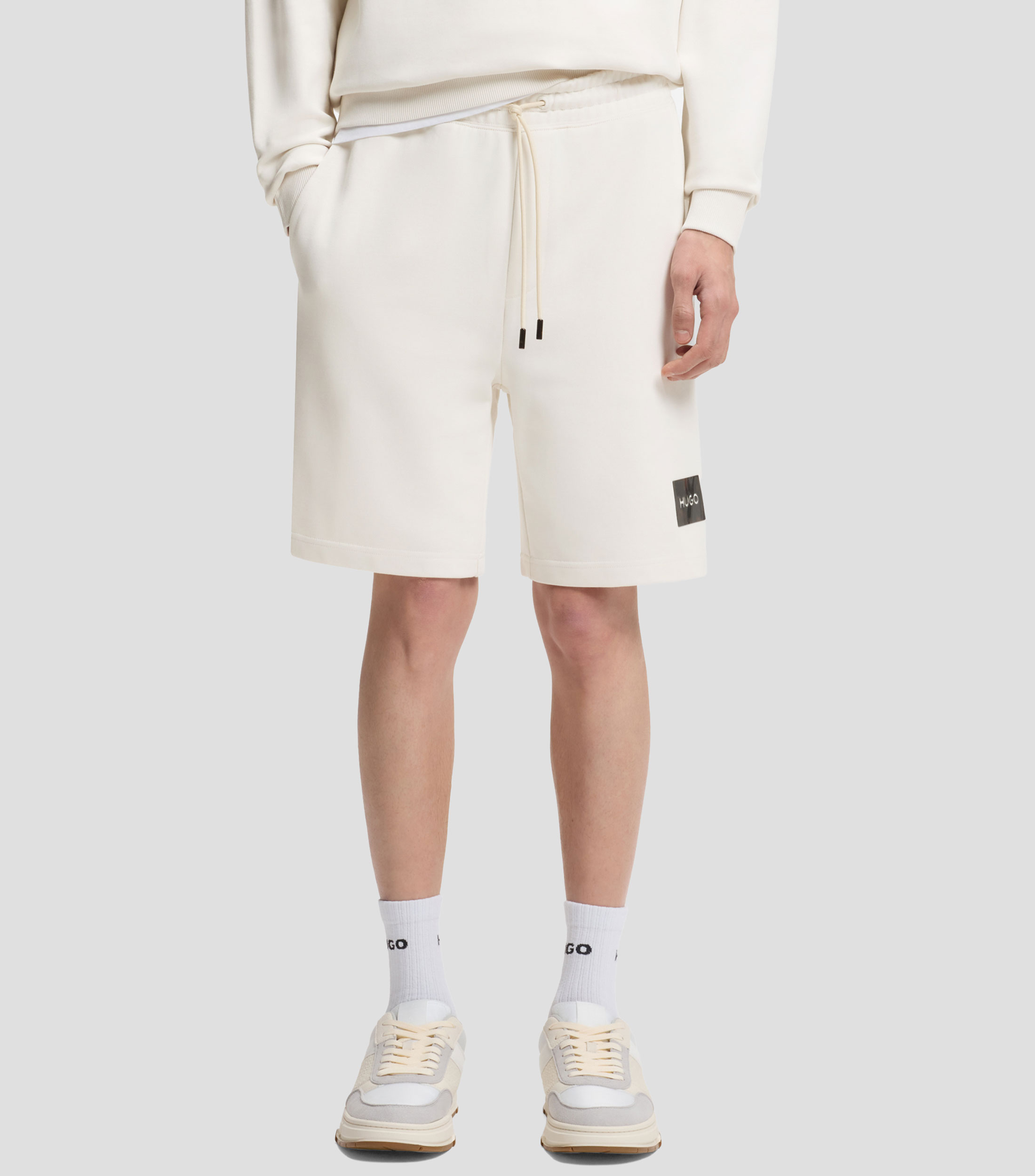 Shorts de felpa de rizo de algodón con logo de carey Hombre