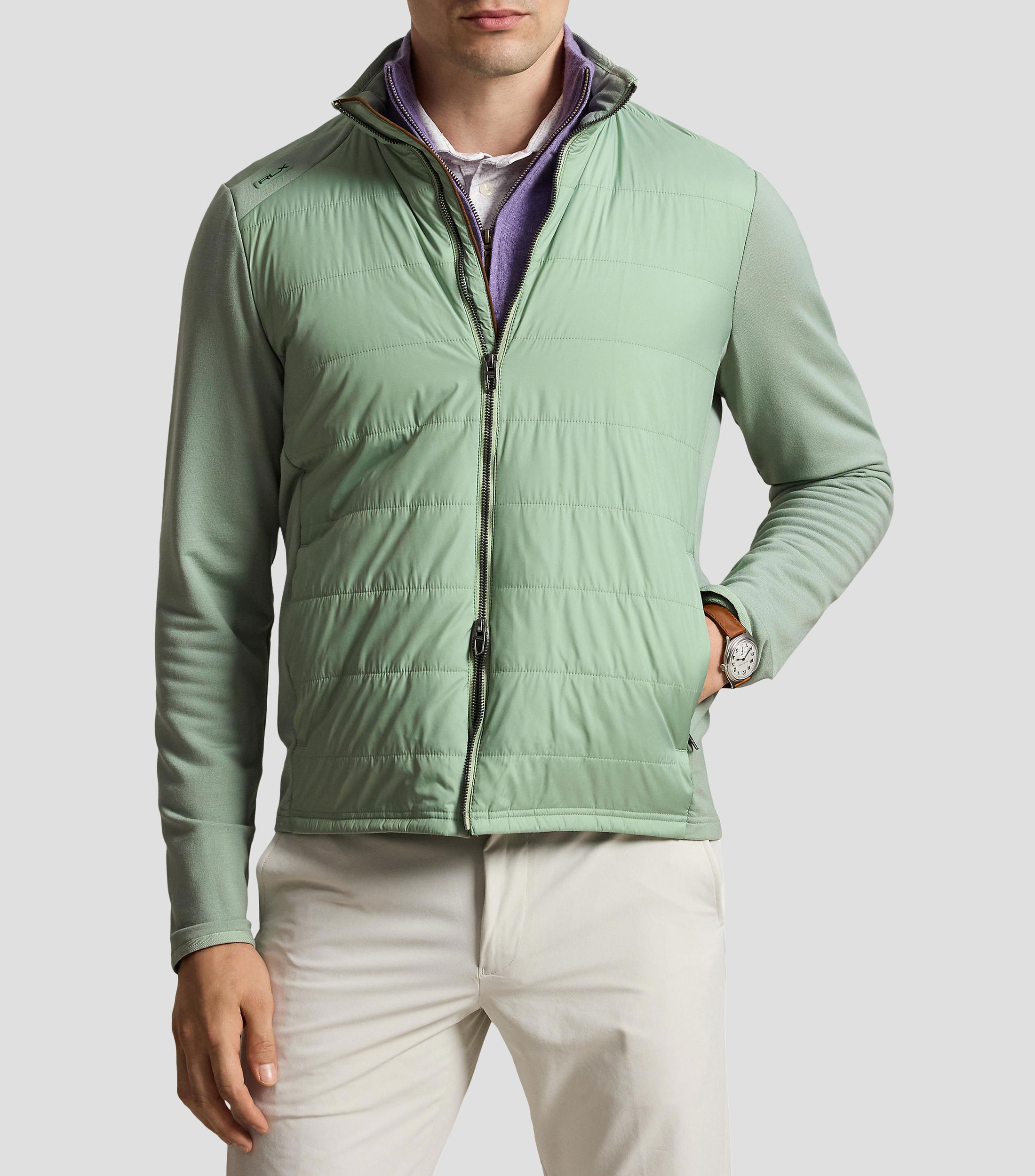 Chamarra acolchada liso Hombre