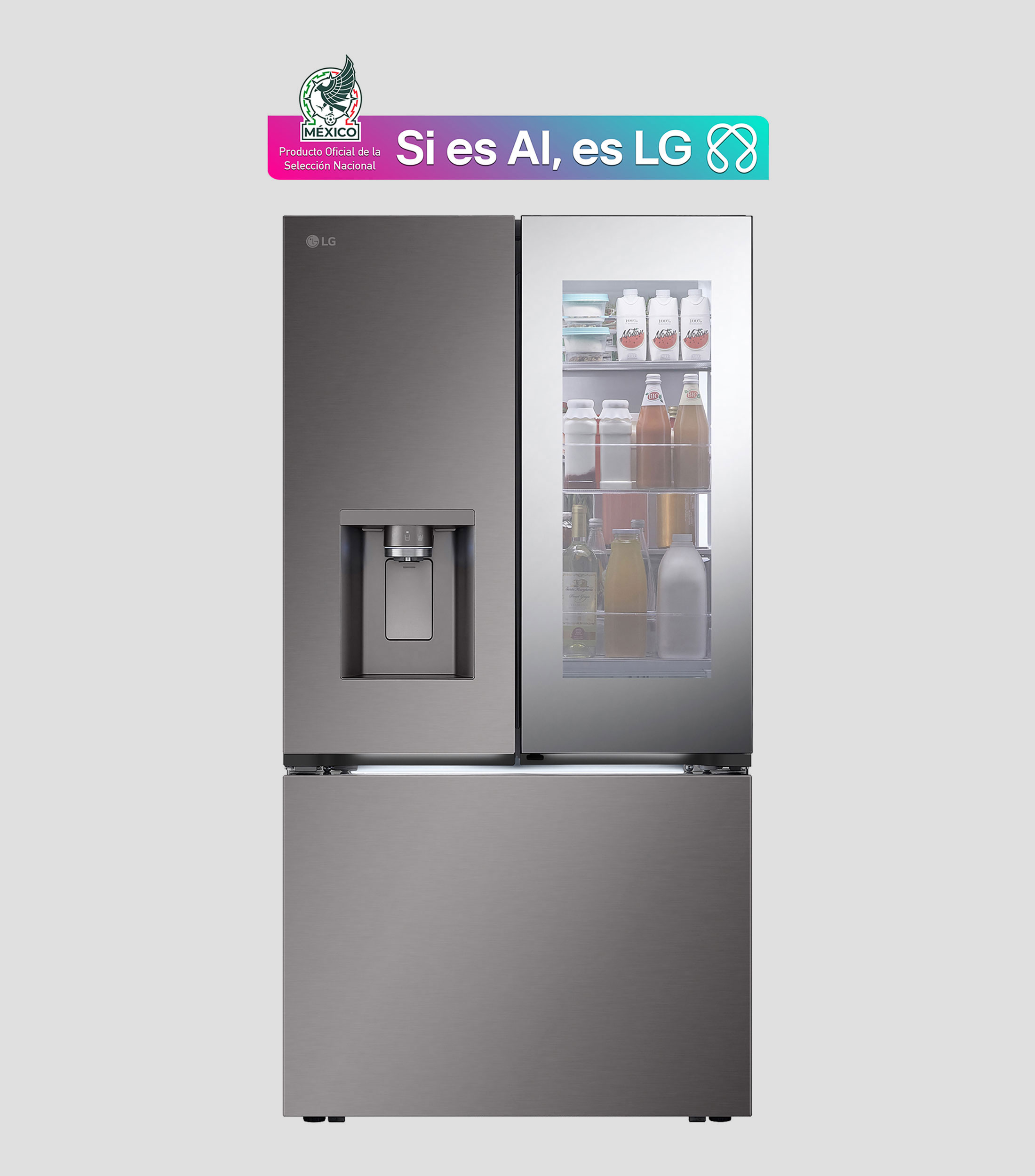 Refrigerador French Door Espejo 31 p3 Instaview GM89SXD Plata Smart Inverter