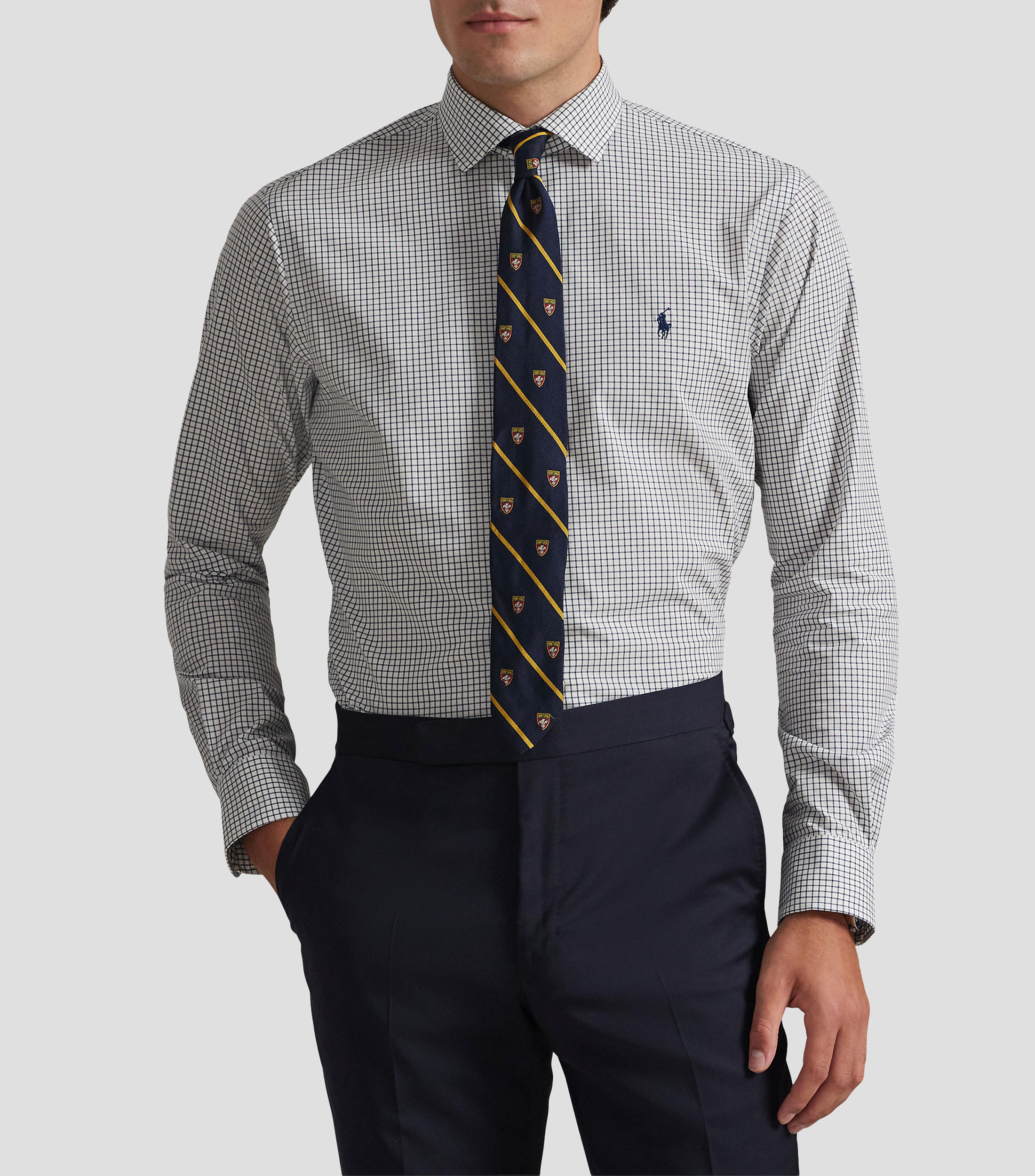 Camisa con cuadros manga larga Hombre
