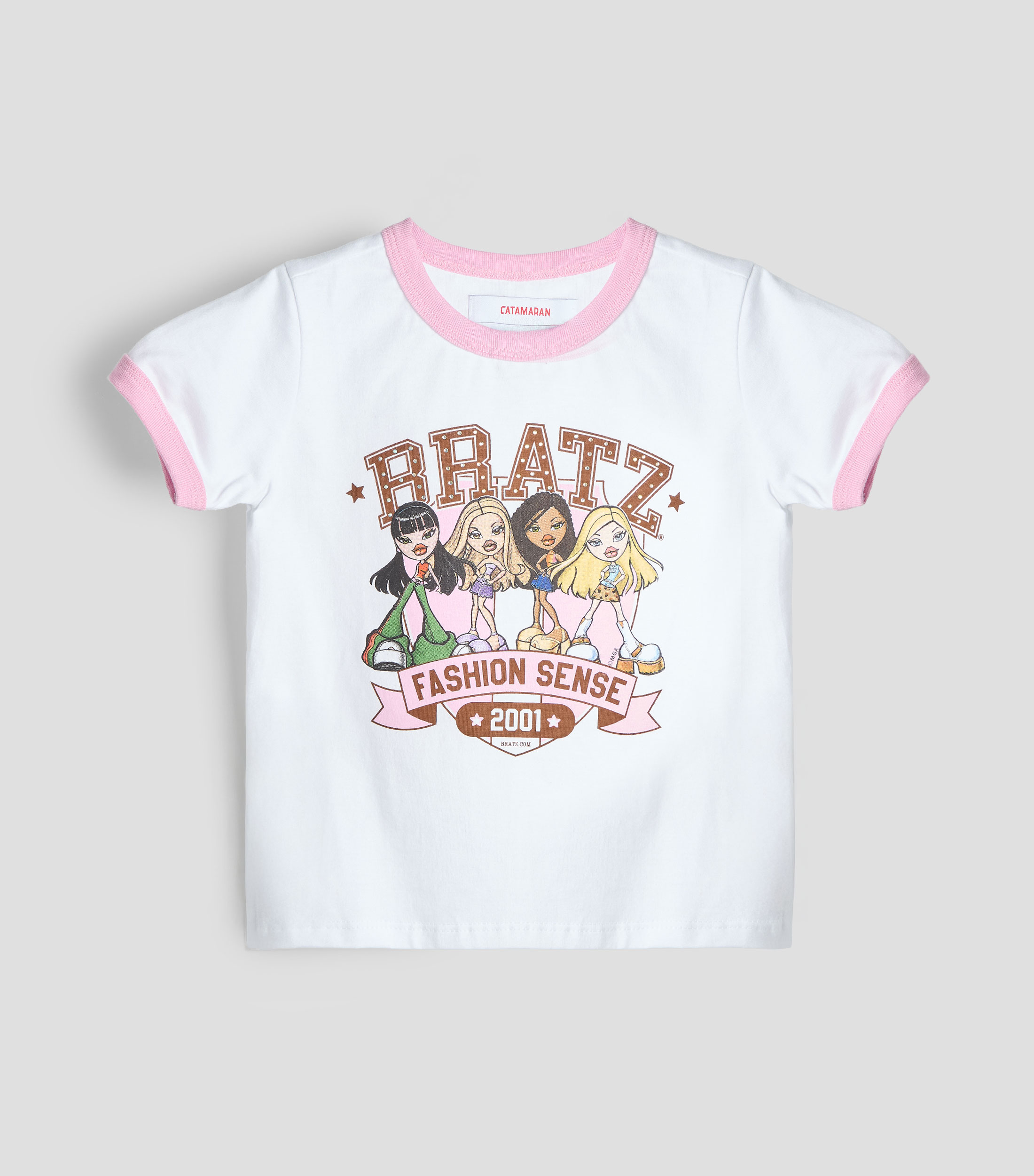 Playera cuello redondo manga corta estampada Niña