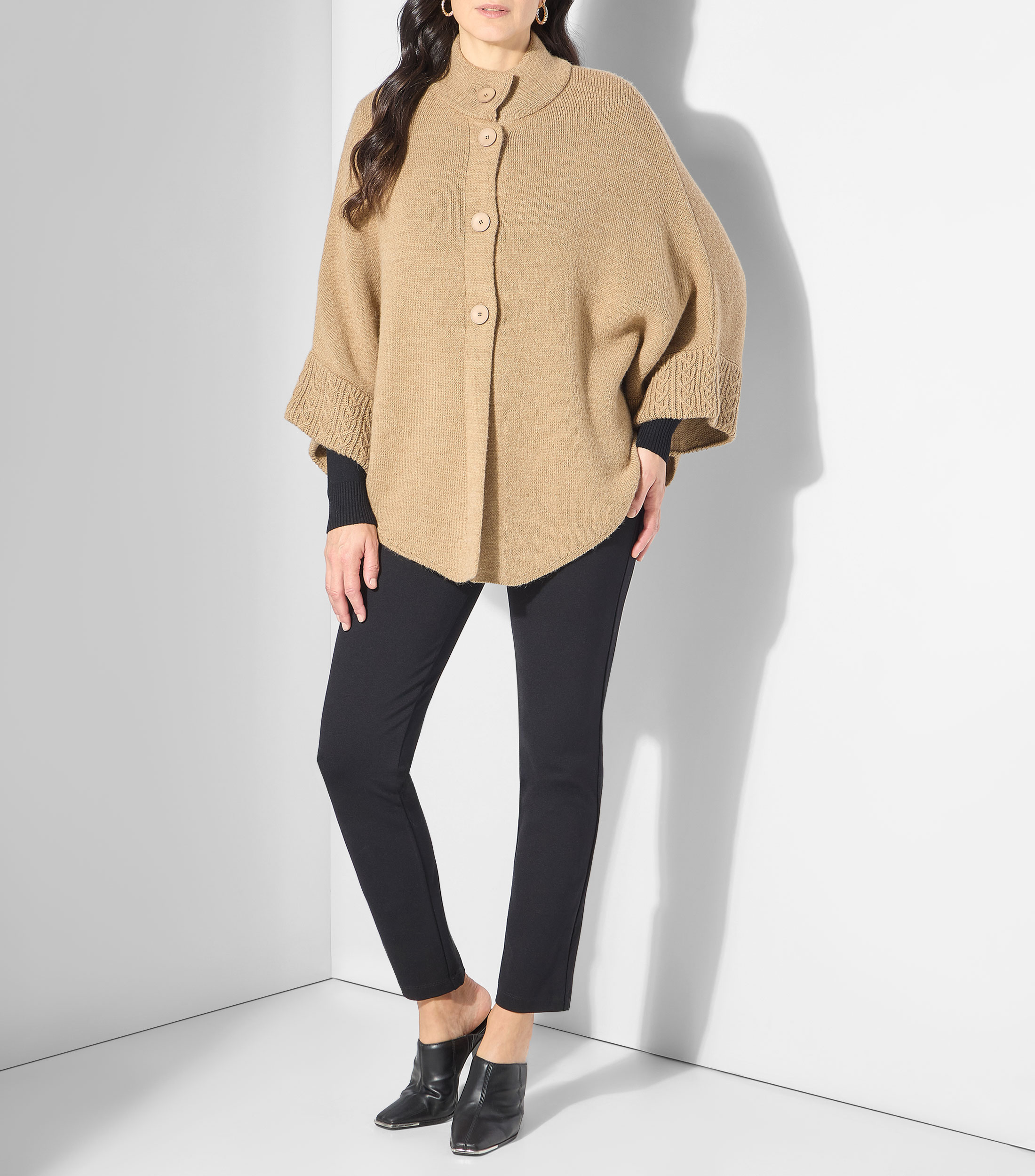 Abrigo midi con botonadura Mujer
