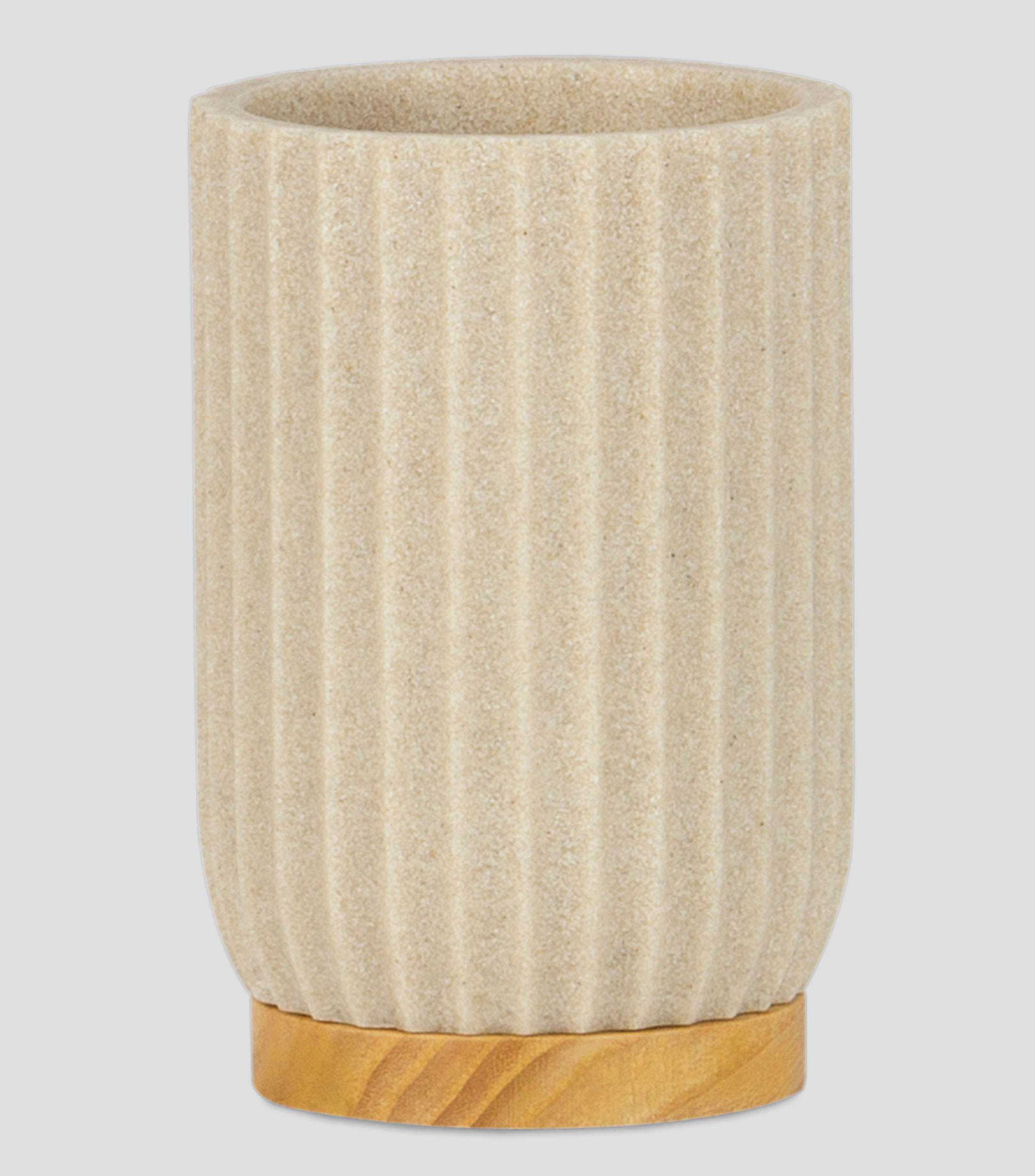 Portacepillo Resina Madera Beige