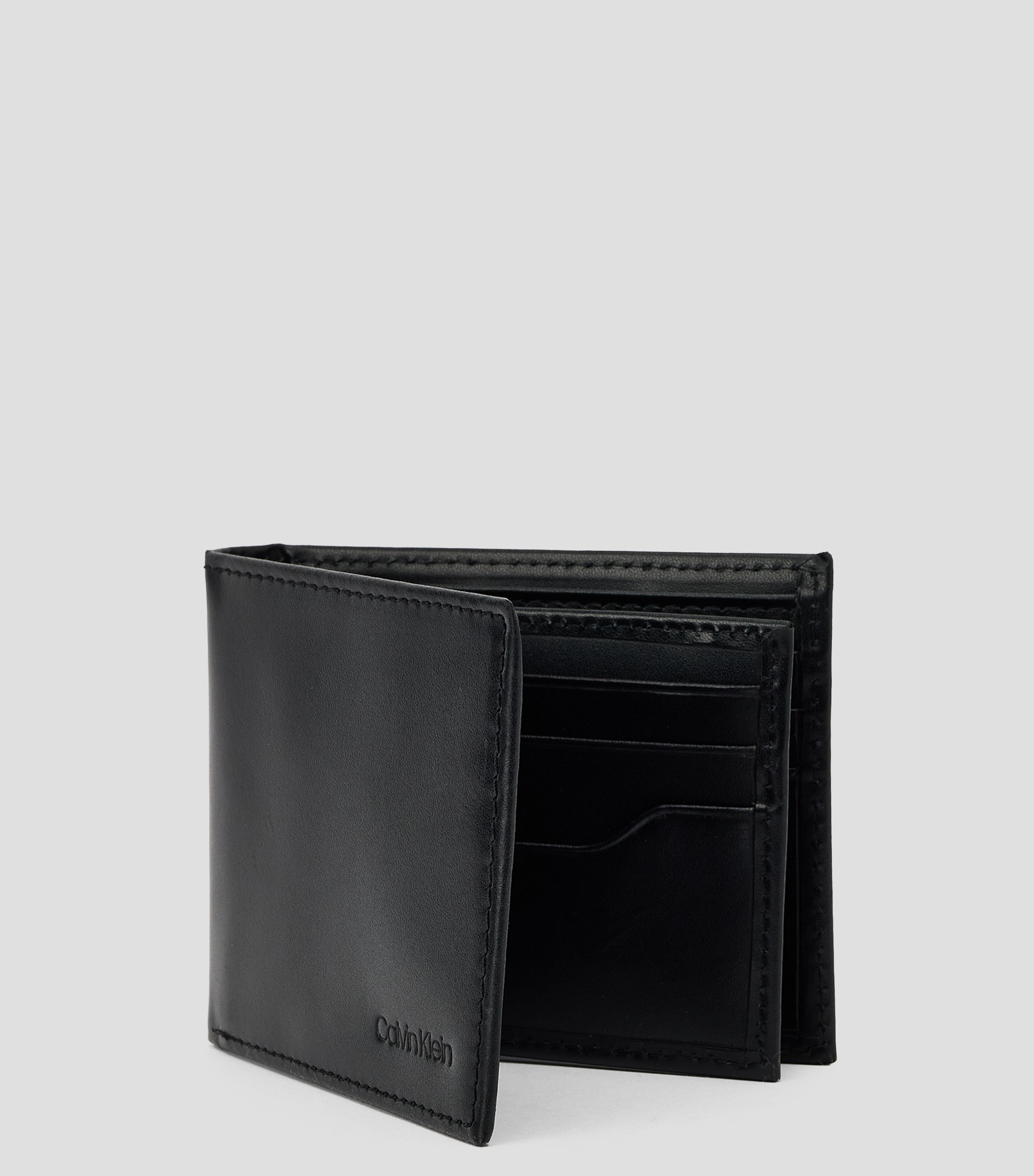 Cartera bifold en piel lisa Hombre