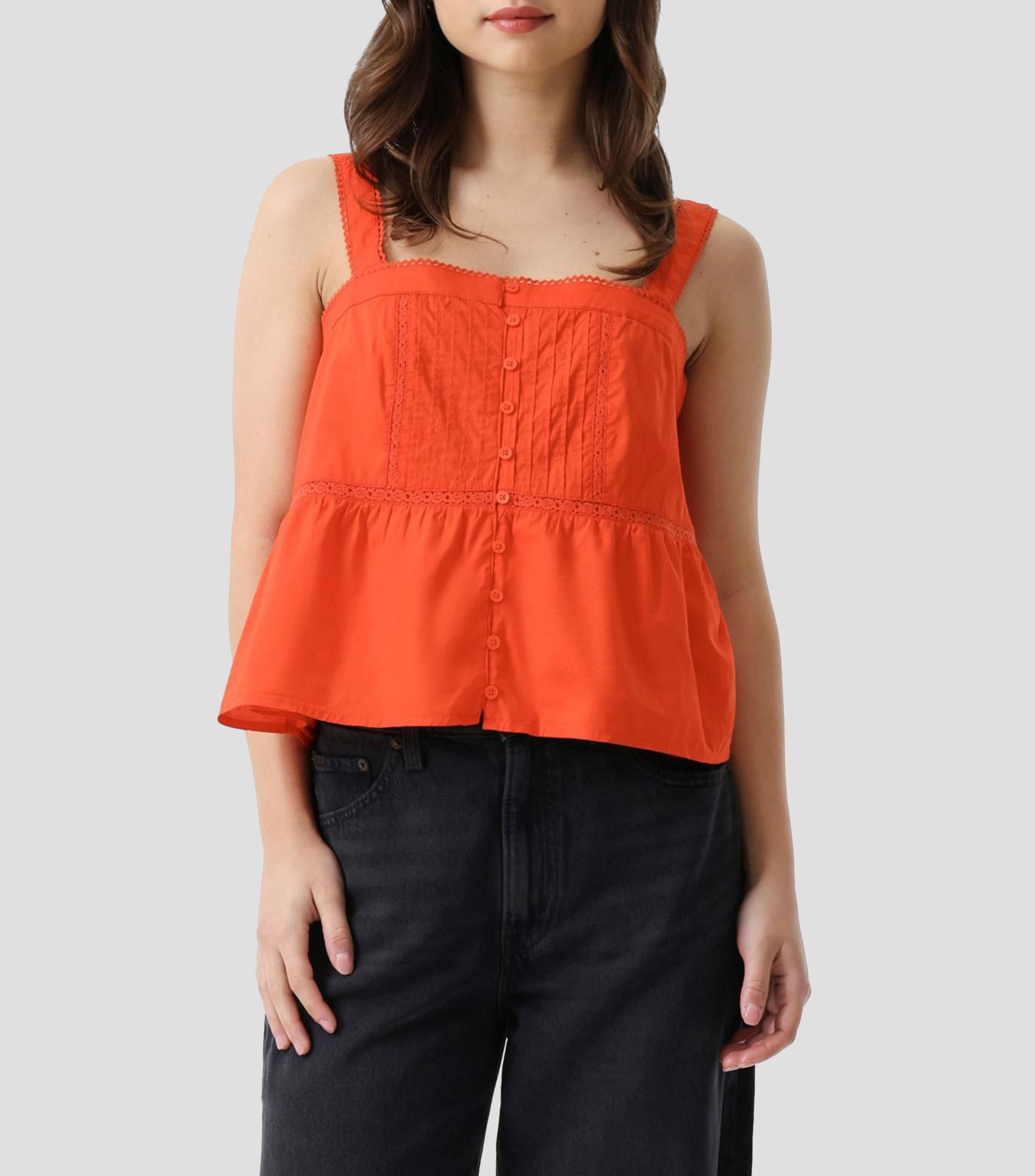 Blusa lisa sin mangas Mujer