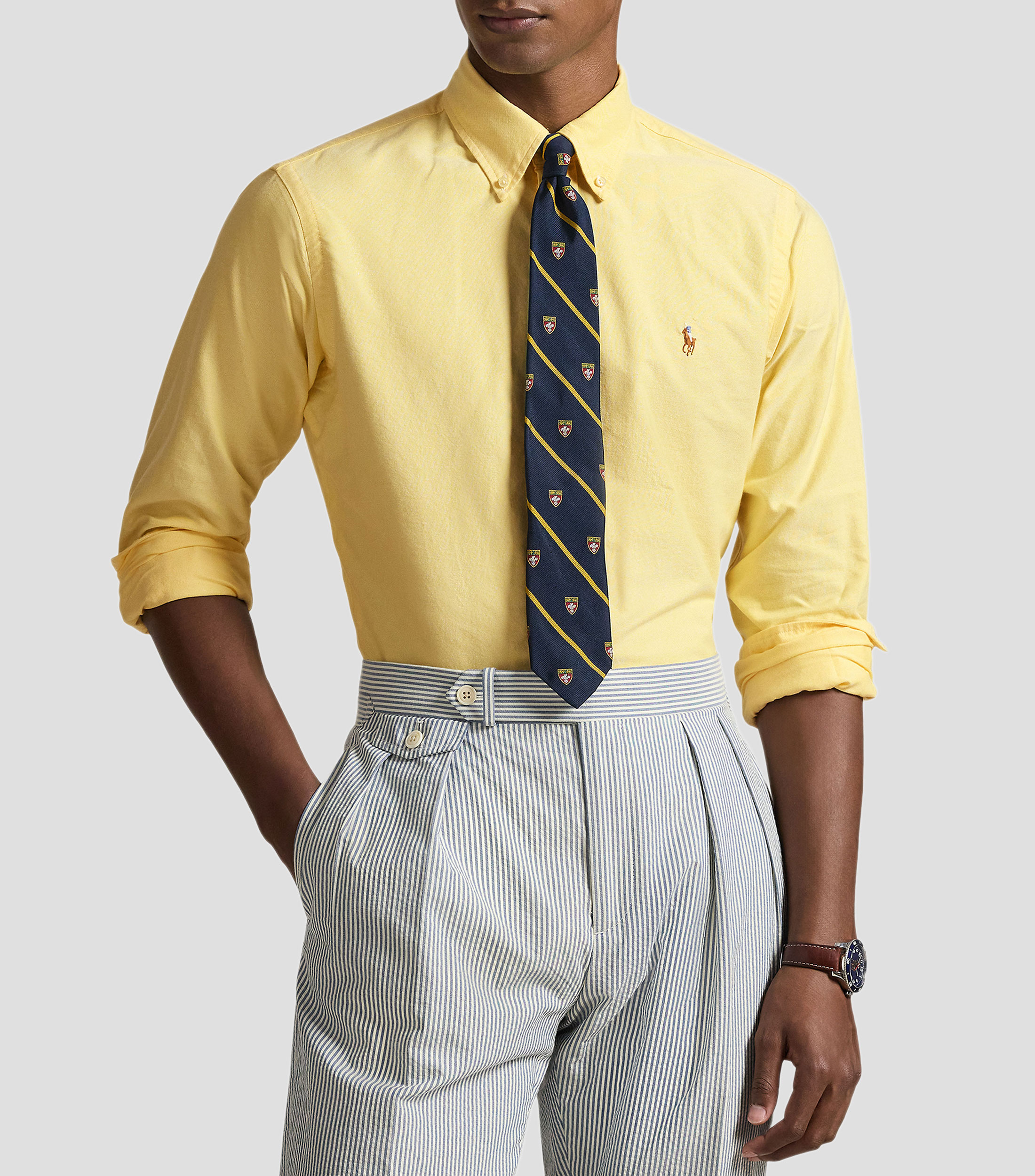 Camisa lisa manga larga Hombre