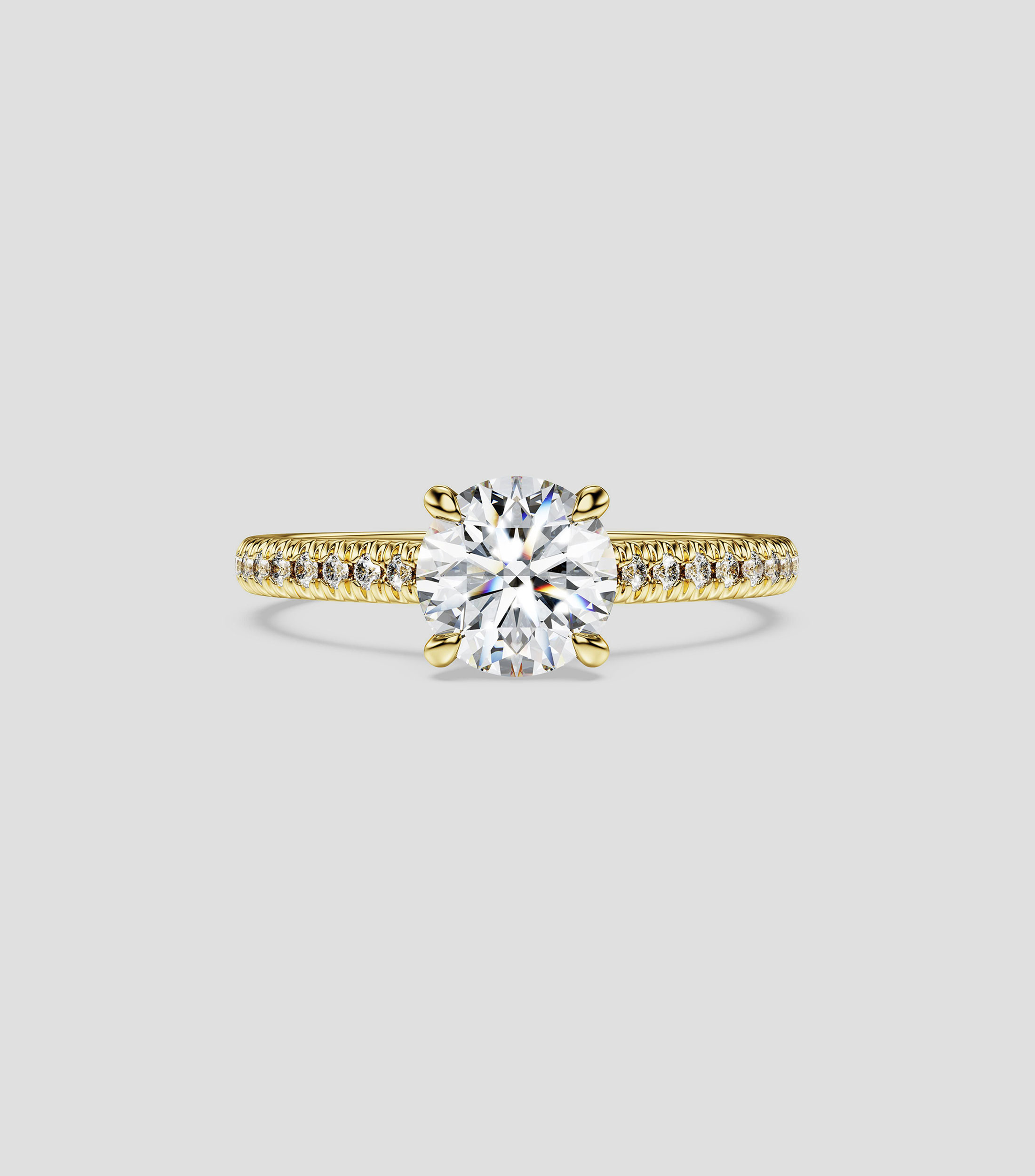 Anillo en oro amarillo de 18 kilates Eternity con diamante Mujer,Talla 5