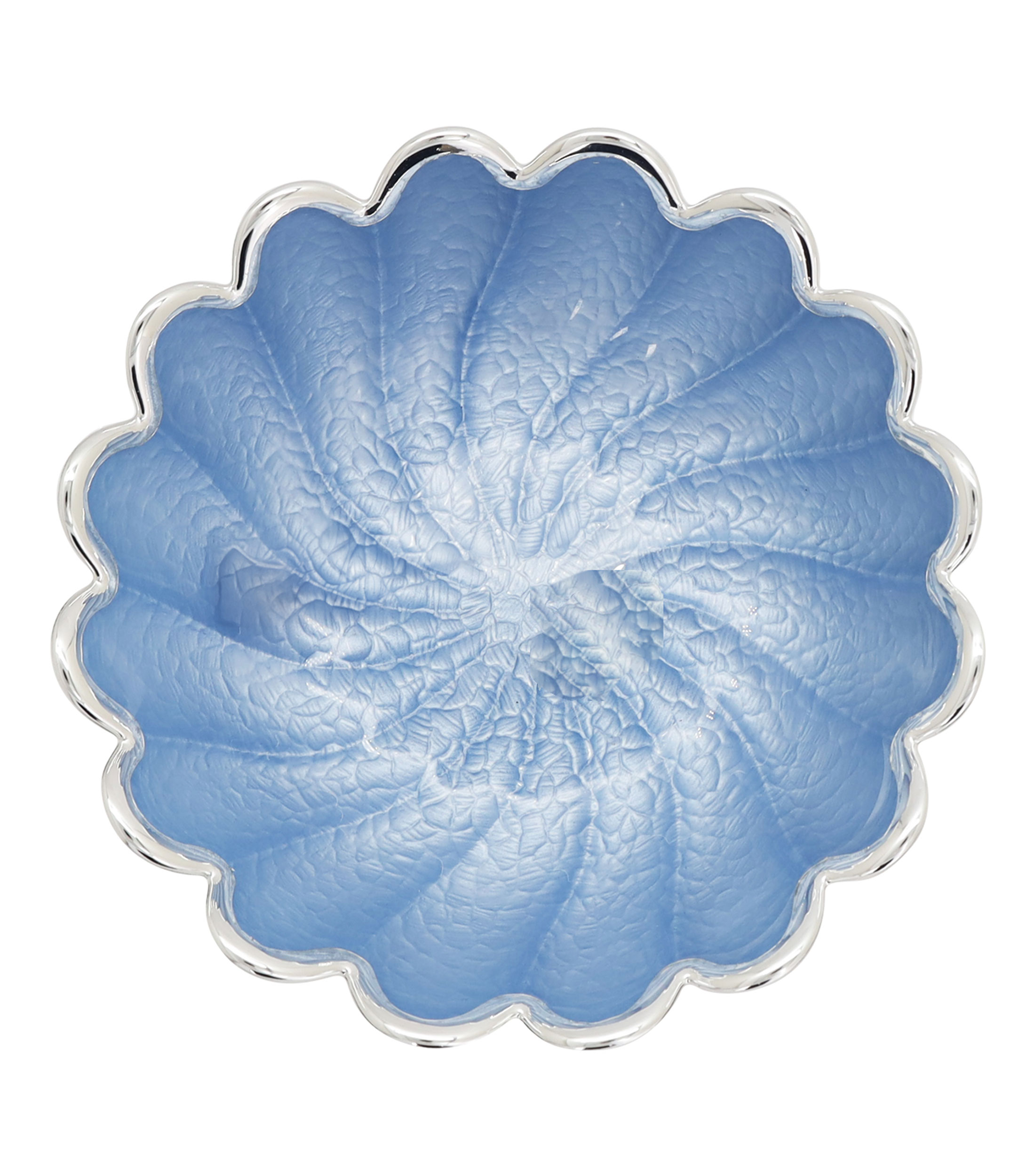 Centro de Mesa celeste en plata