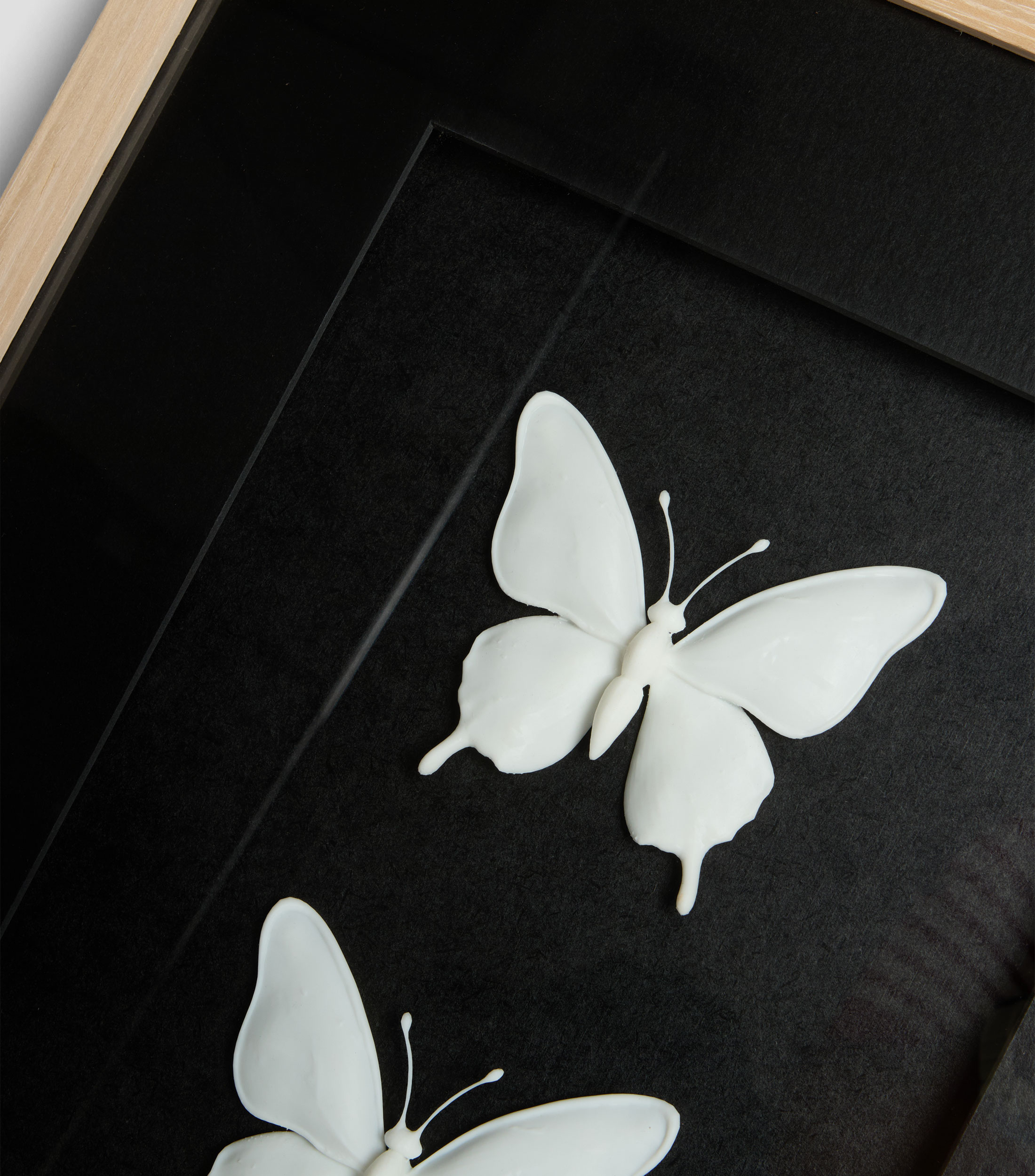 Cuadro decorativo Mariposas Blancas en madera