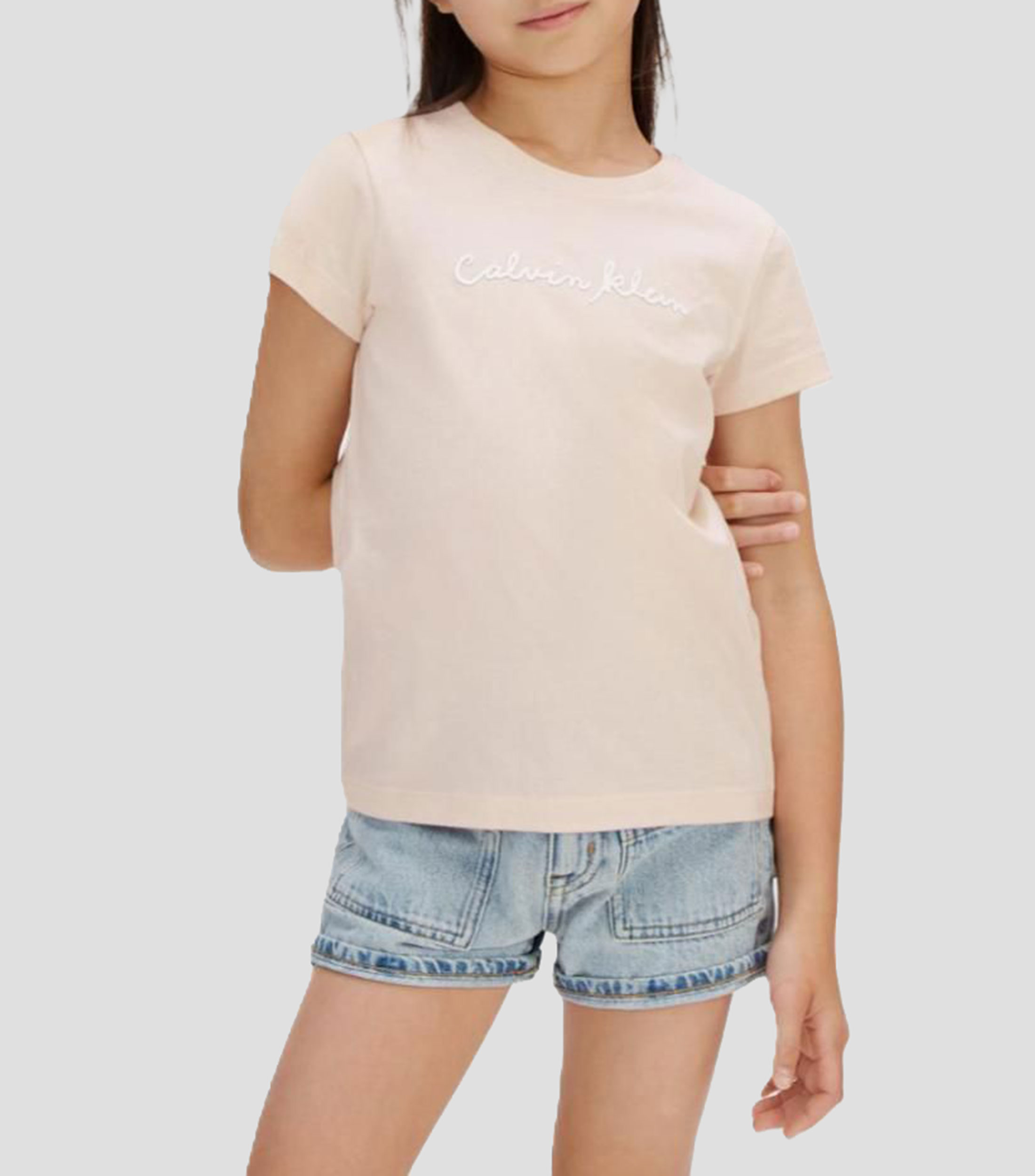 Playera cuello redondo manga corta estampada Niña