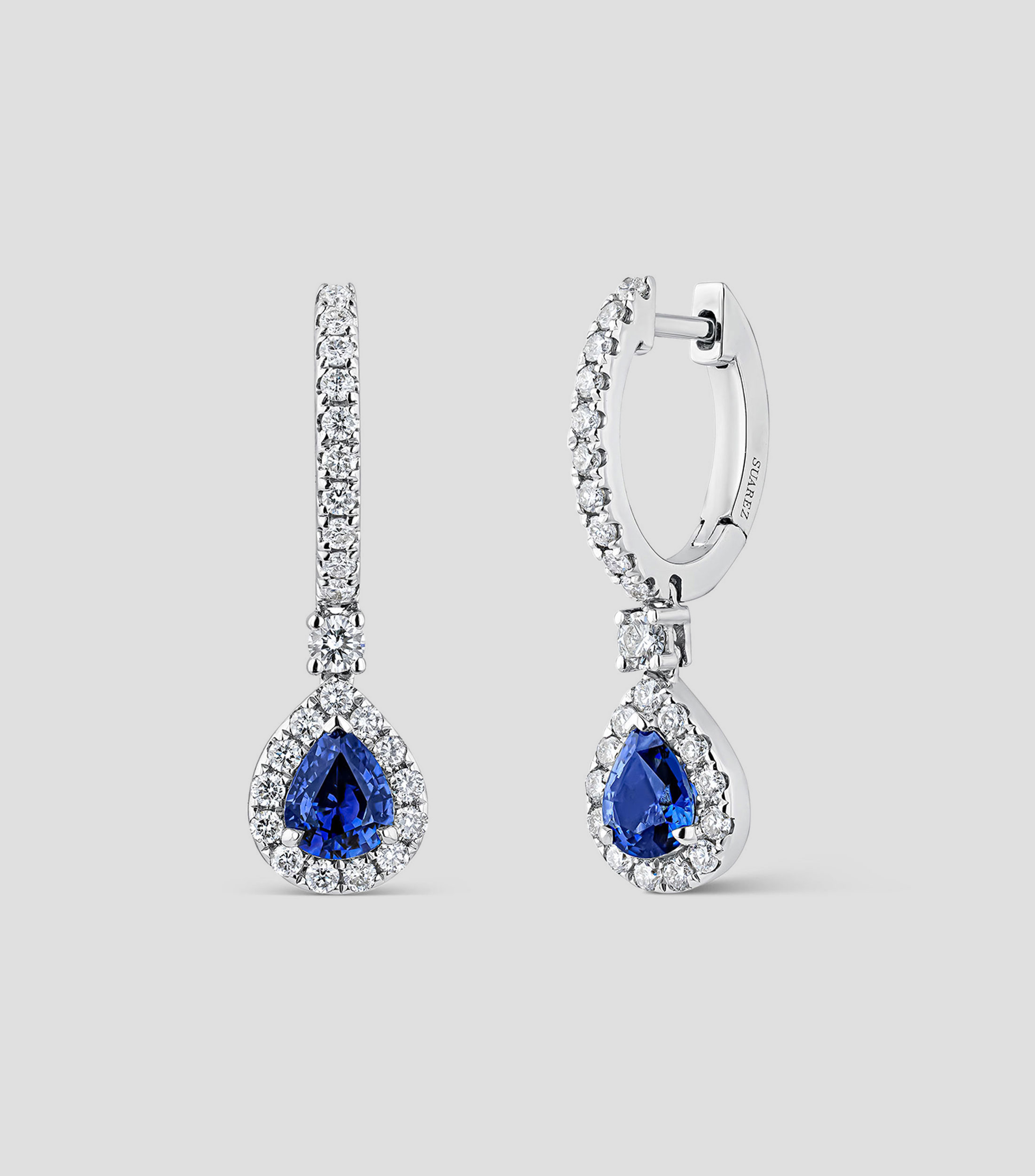 Pendientes en oro blanco de 18 kilates con diamantes Big Three Mujer