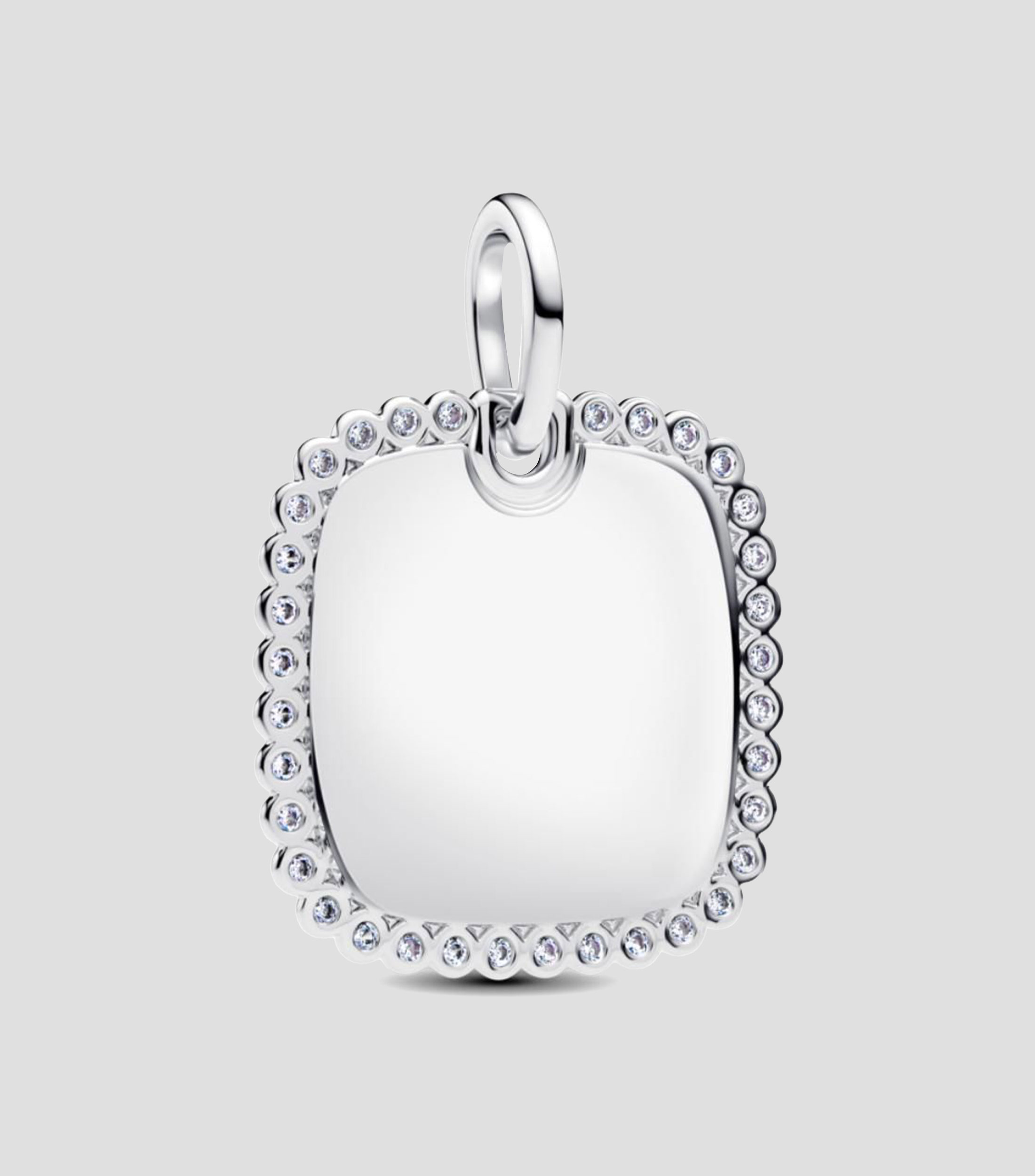 Dije cuadrado en plata Unisex