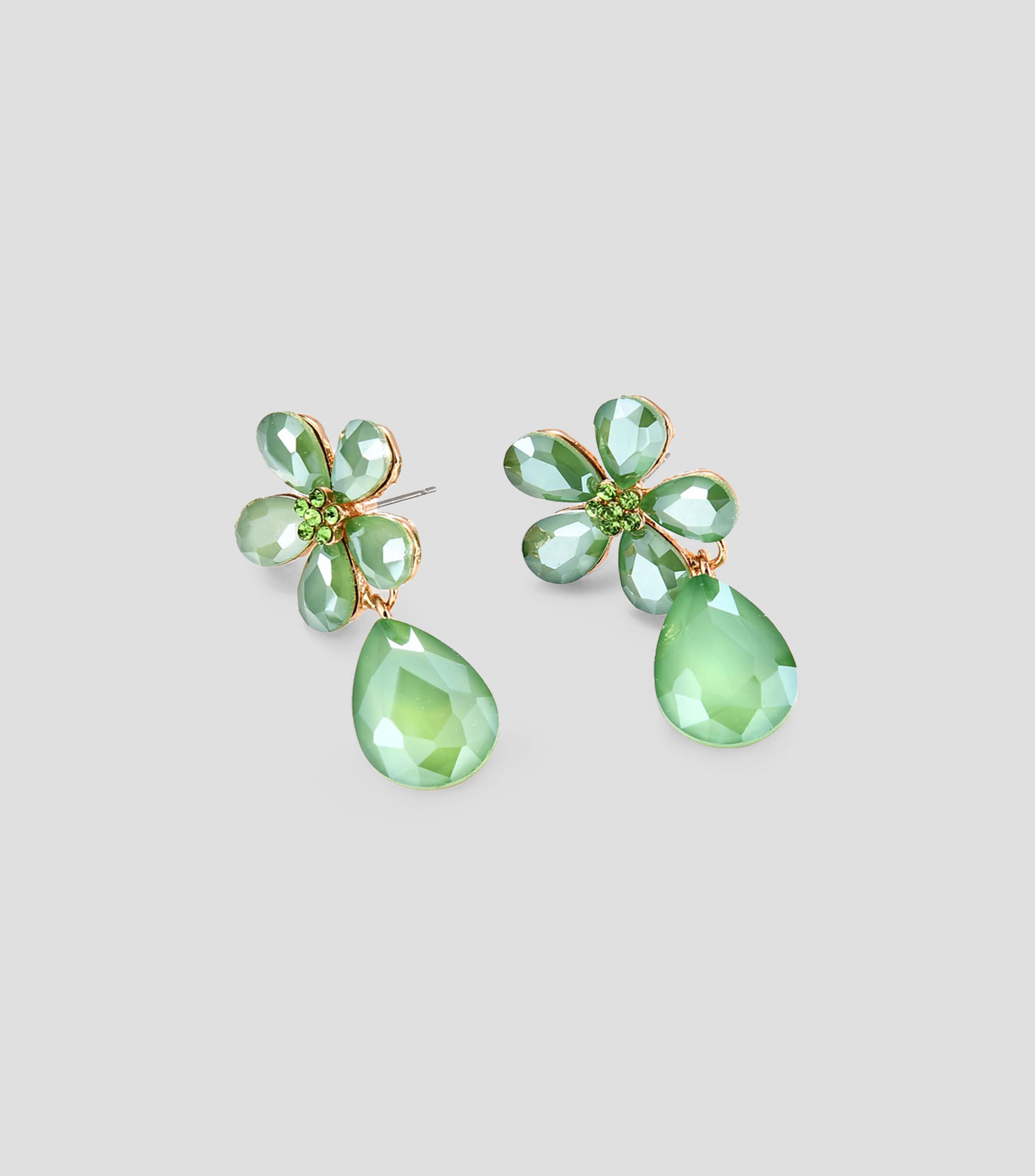 Aretes Flor y Gota Mujer