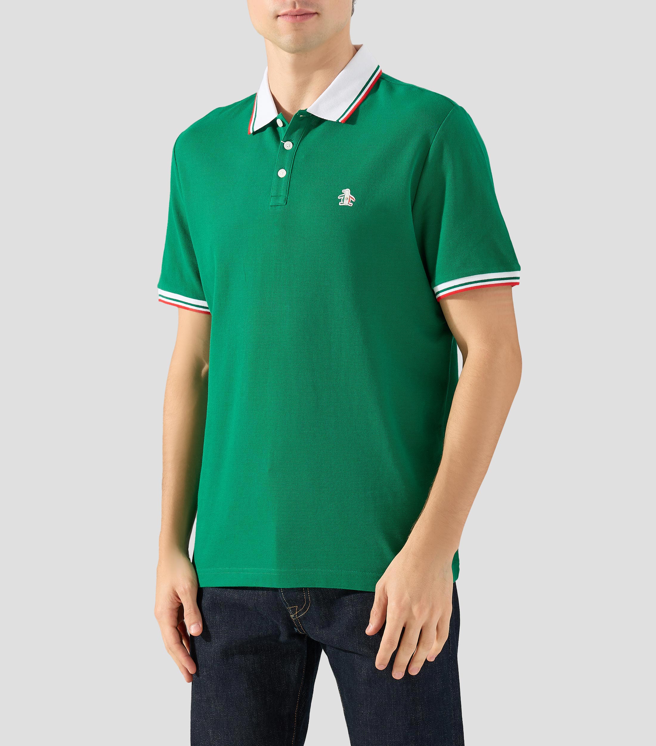 Playera tipo polo con manga corta lisa Hombre