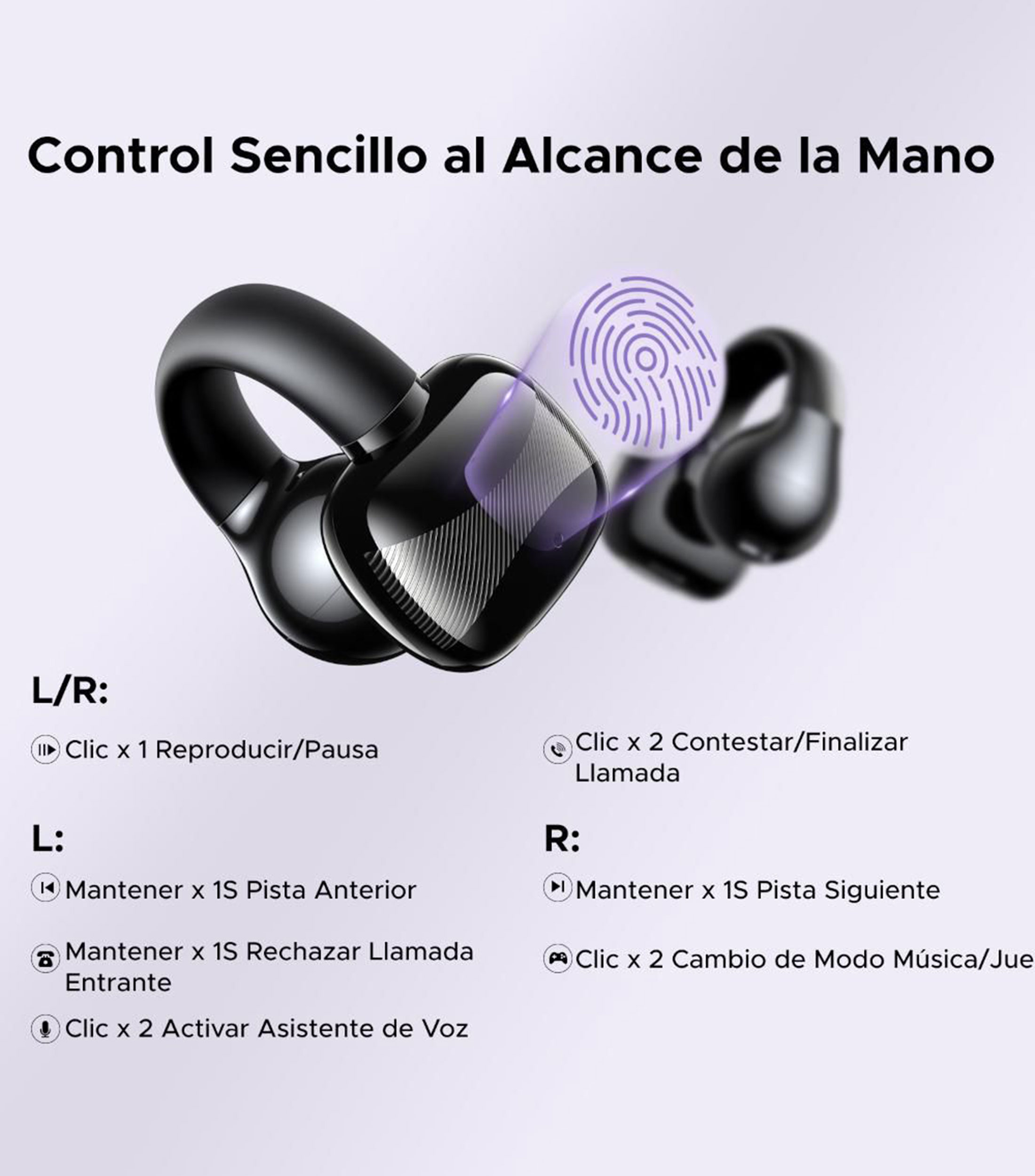 Audífonos inalámbricos Bluetooth 5.4 HiTune S3 Negro