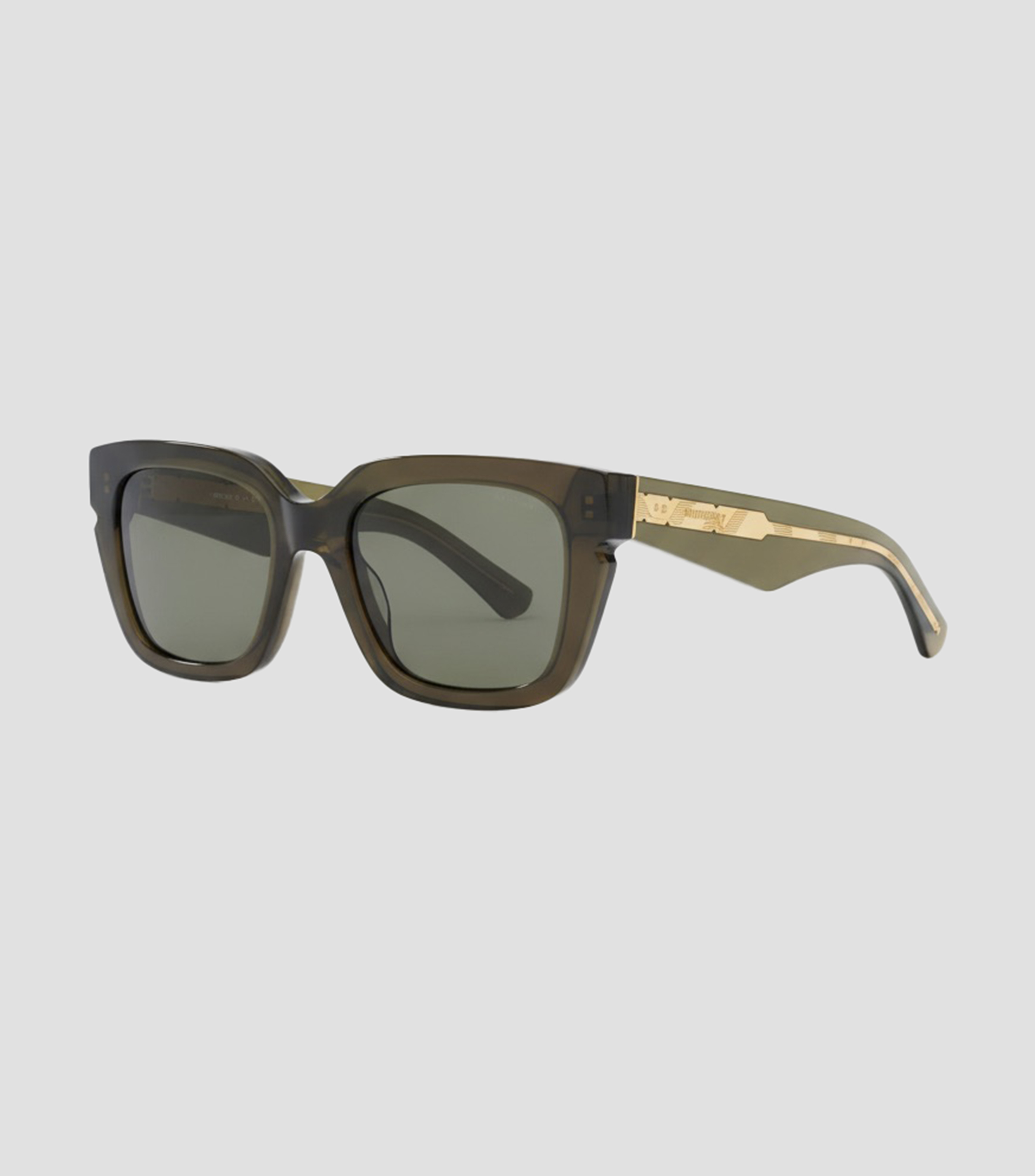 Lentes de sol cuadrados Inlaid Check caqui Mujer