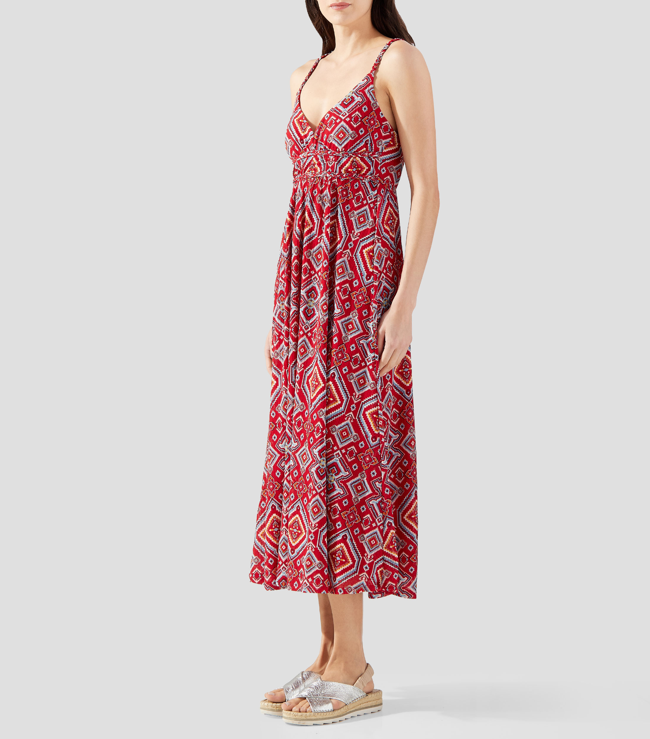 Vestido midi estampado Mujer