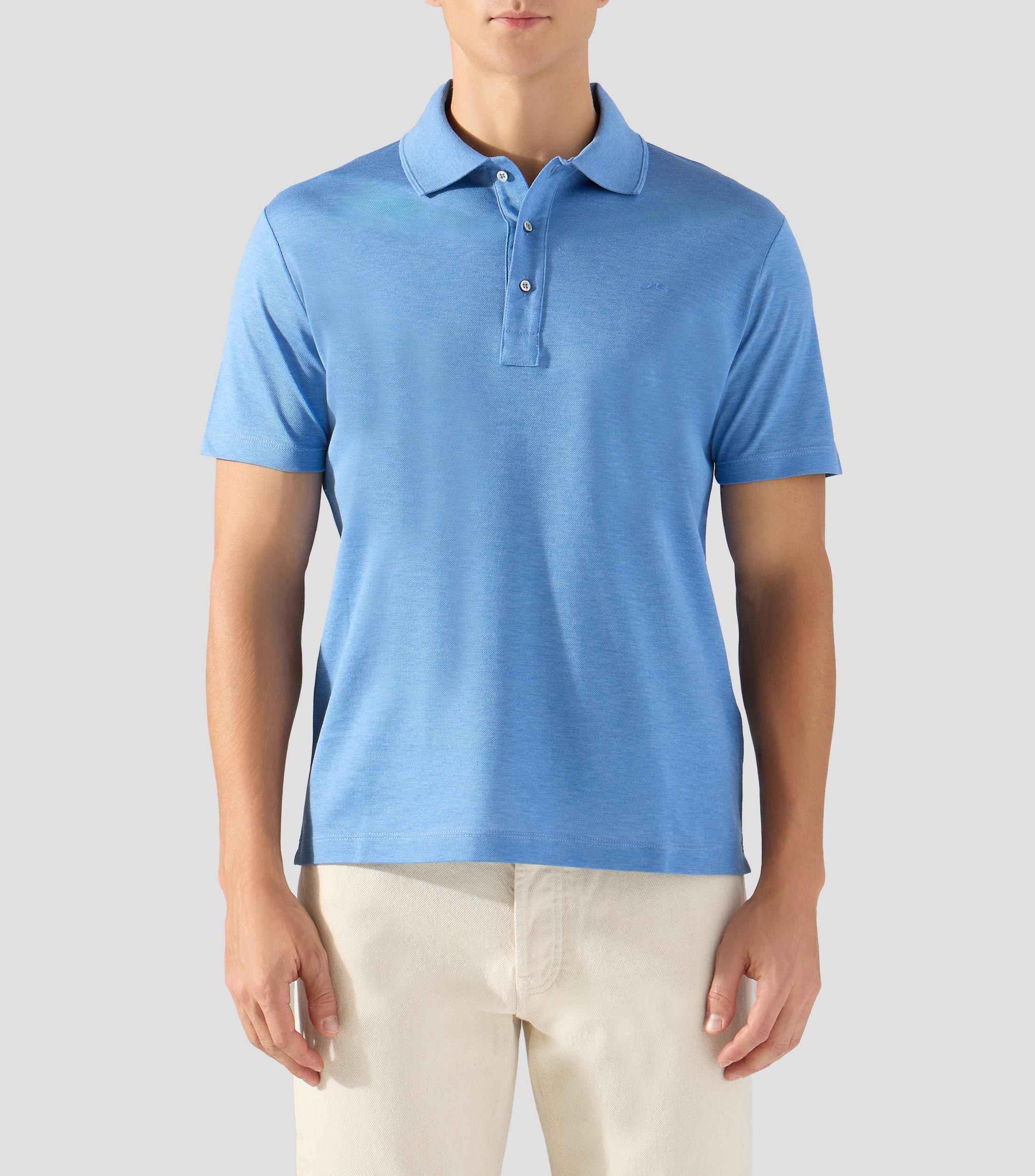 Playera tipo polo manga corta lisa Hombre