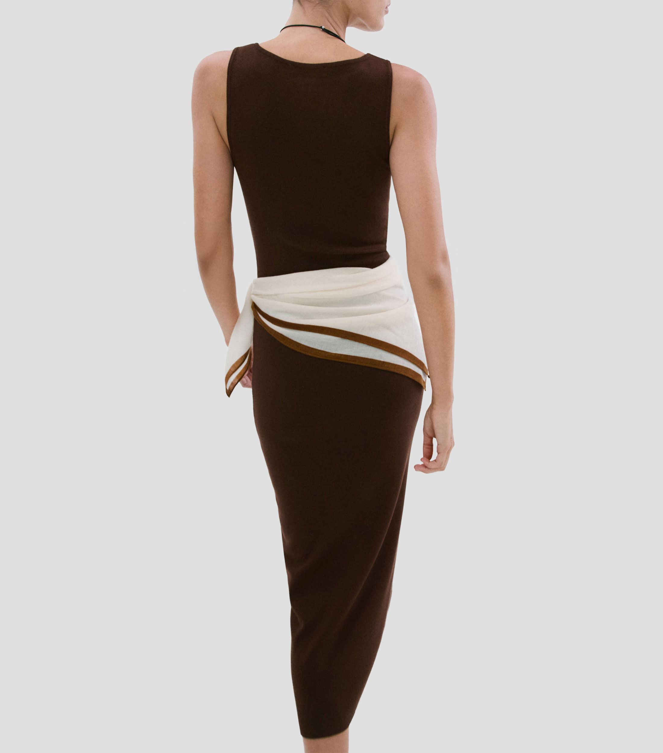 Vestido midi liso Mujer