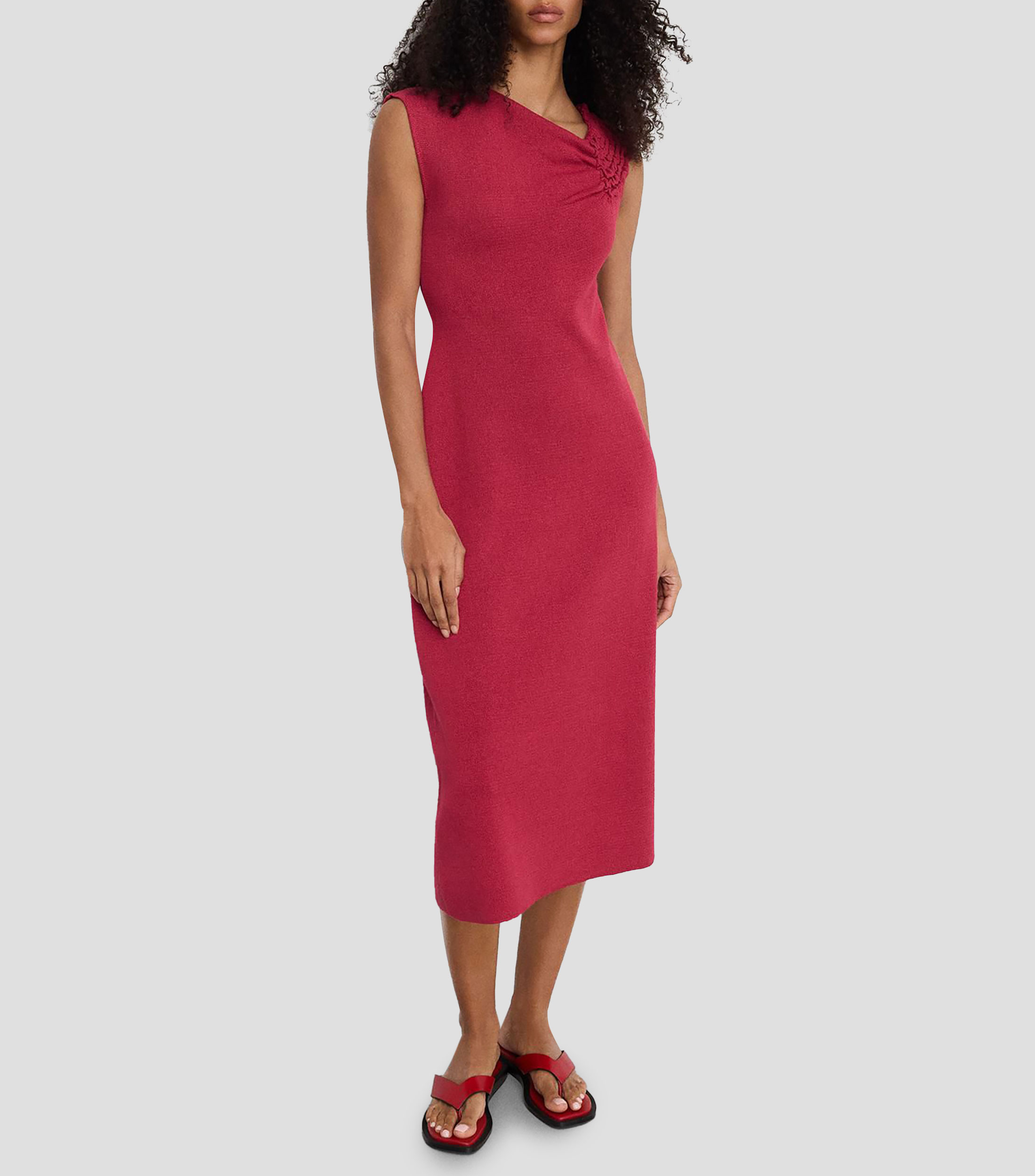 Vestido largo liso Mujer