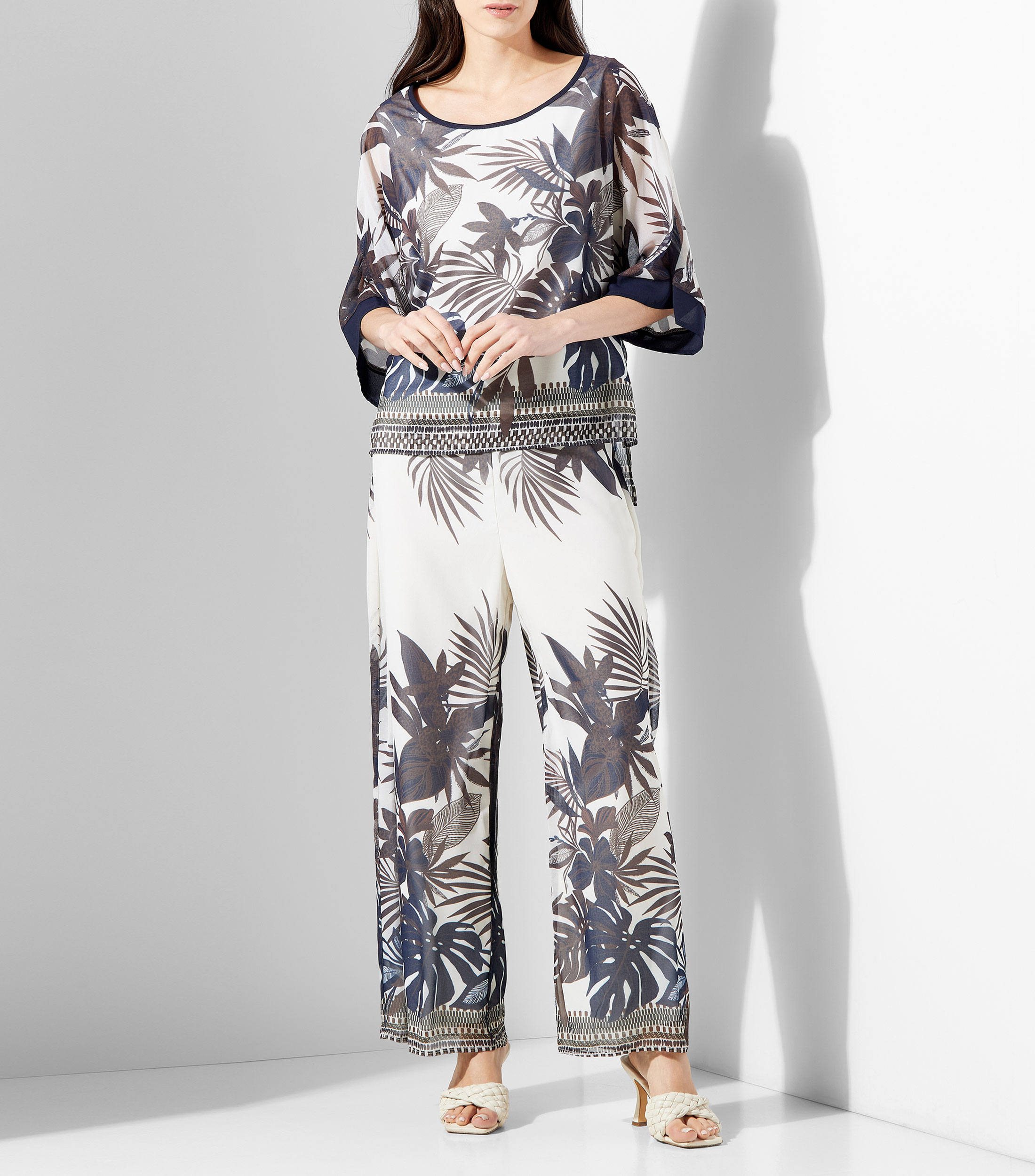Blusa estampada manga 3/4 Mujer