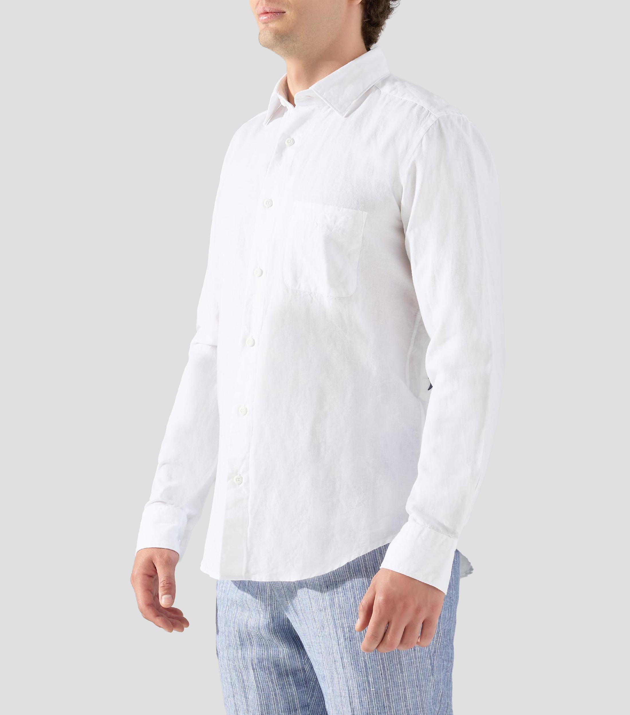Camisa lisa manga larga Hombre