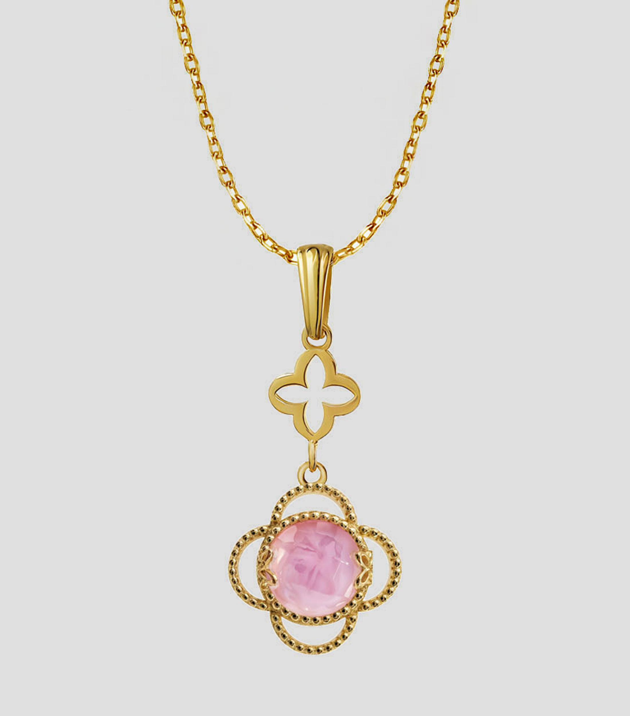 Dije en plata .925 con cristal rosa Mujer