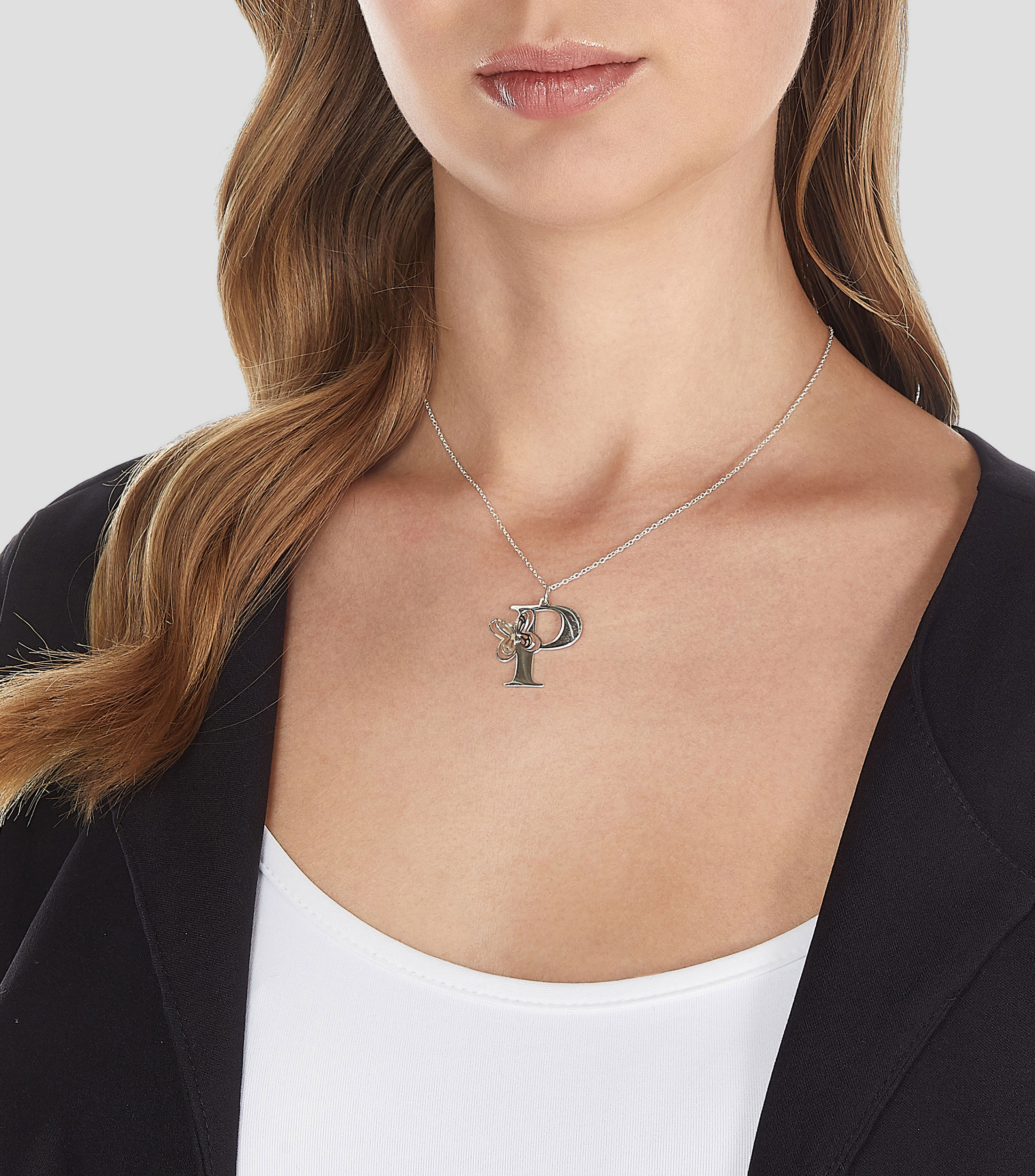 Dije con collar en plata .925 Aurora Calligraphy Mujer