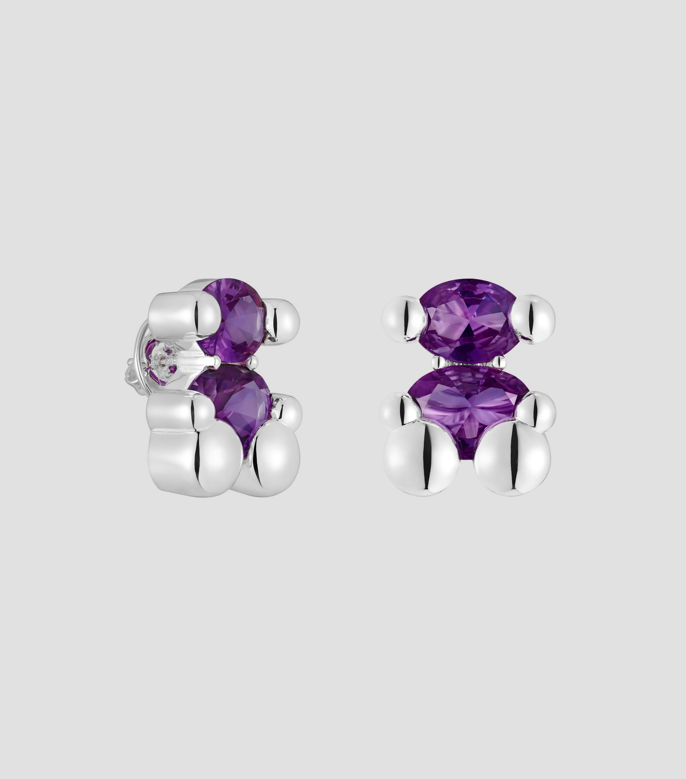 Aretes en plata .925 con zafiro sintético Color Bear Mujer