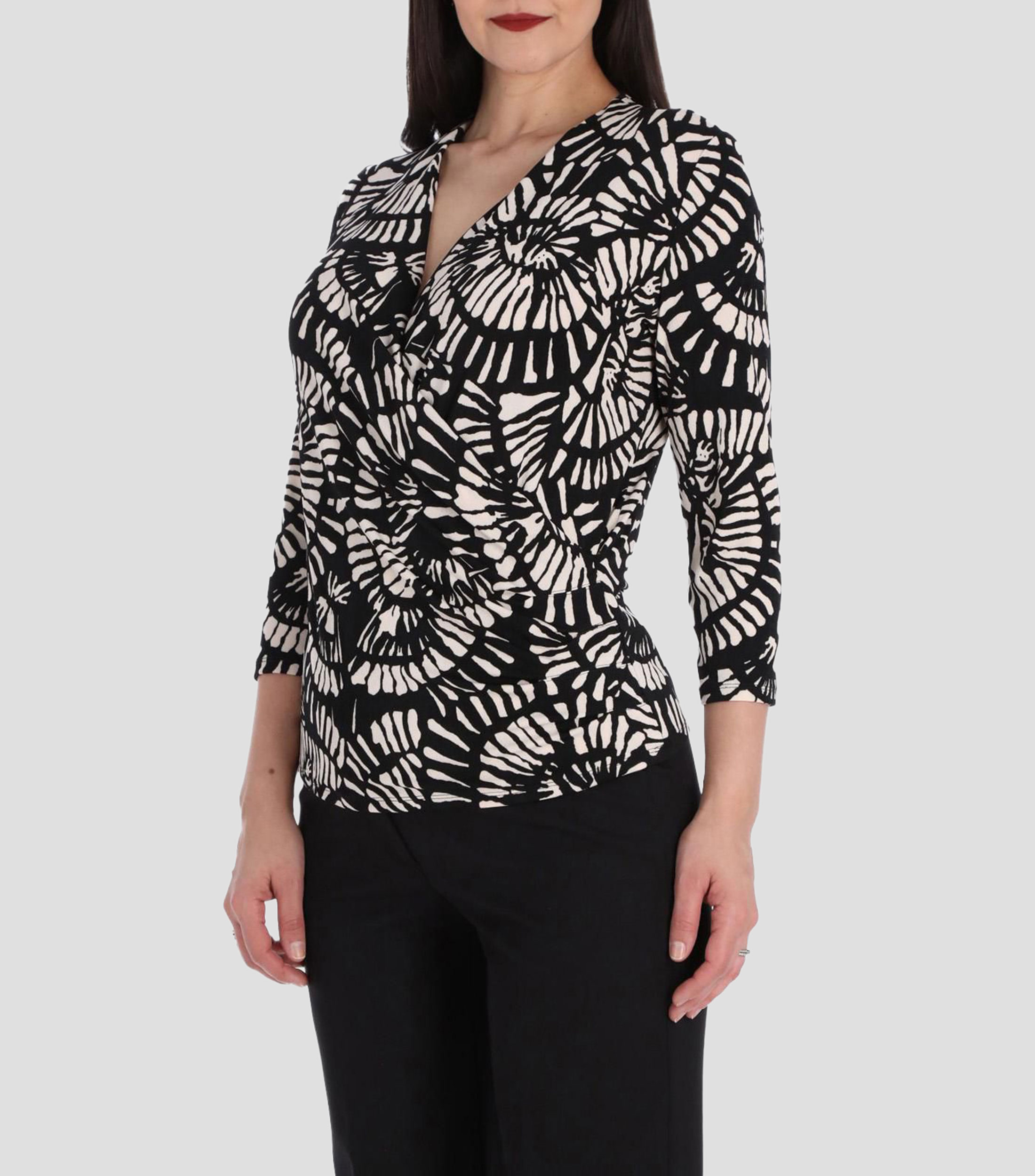 Blusa estampada manga 3/4 Línea Petite Mujer