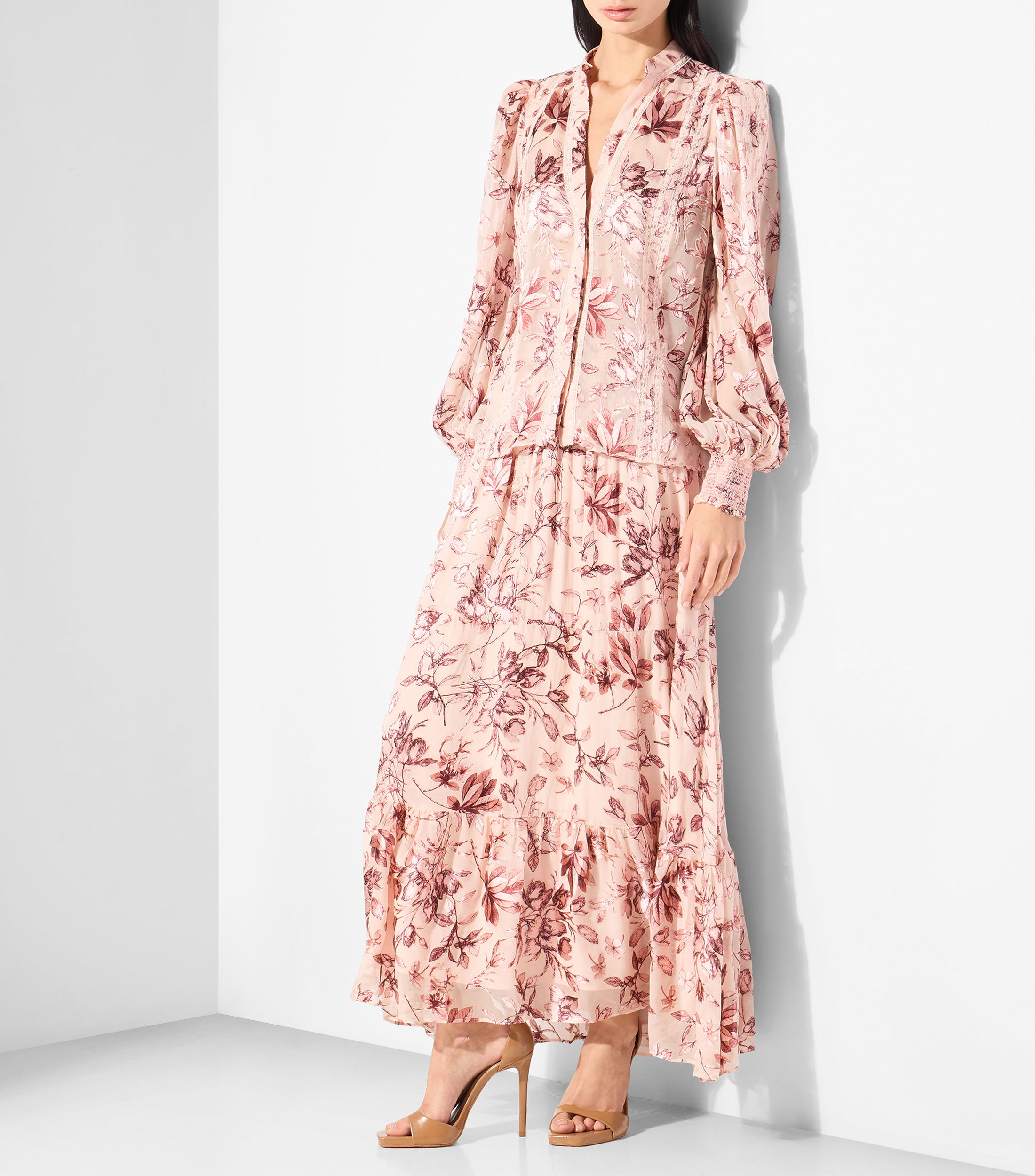 Blusa estampada con manga larga Mujer
