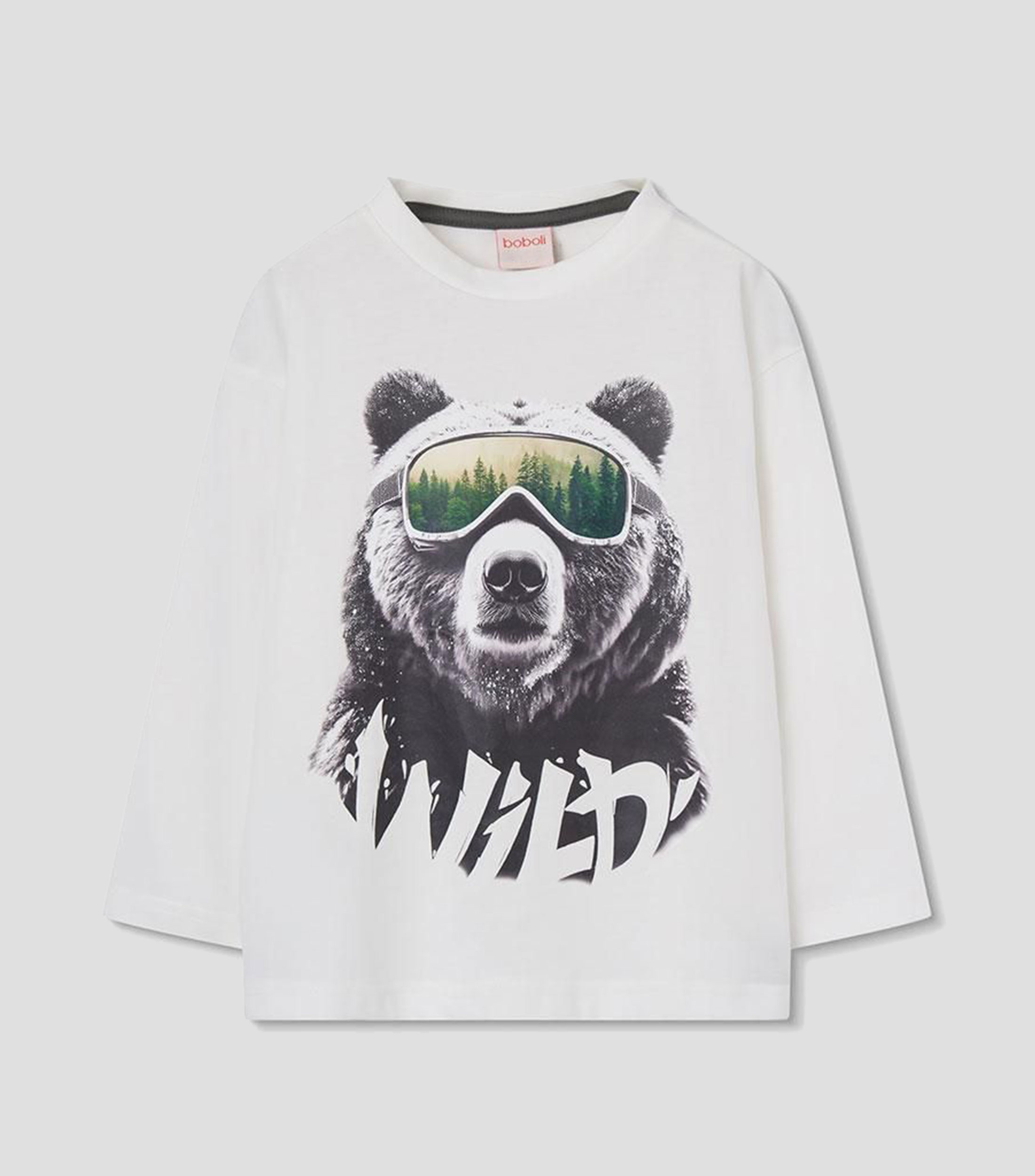 Playera cuello redondo manga larga estampado Niño