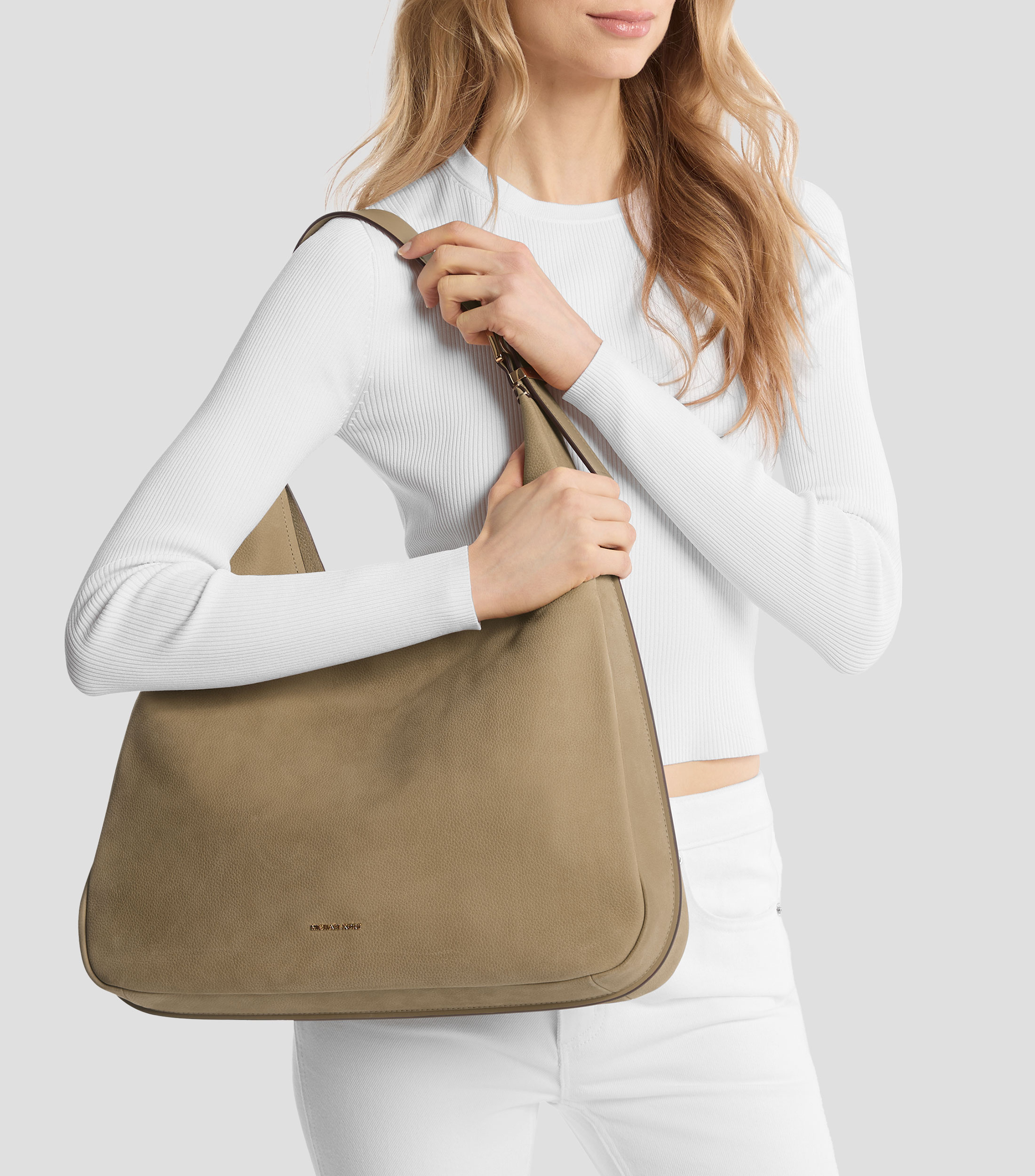 Bolsa hobo en piel lisa Mujer