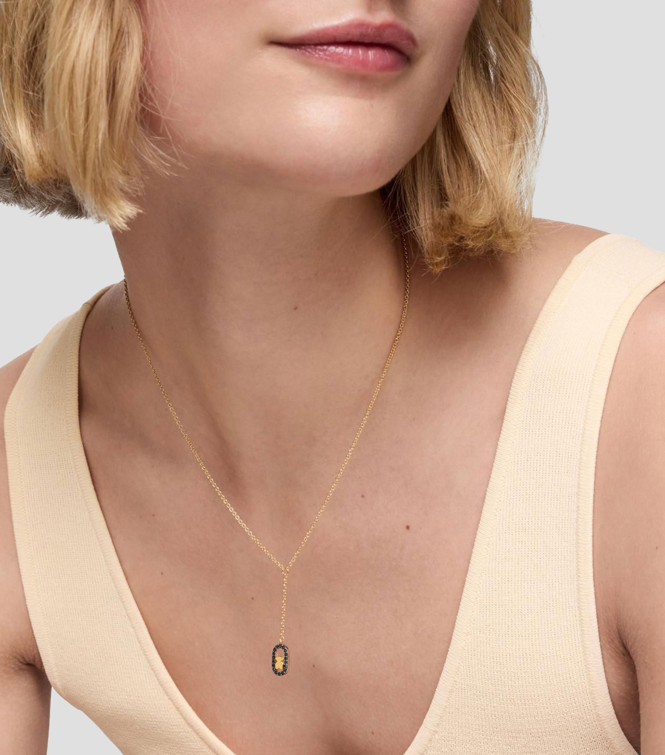 Collar en plata con baño de oro amarillo 18 kilates Camille Mujer