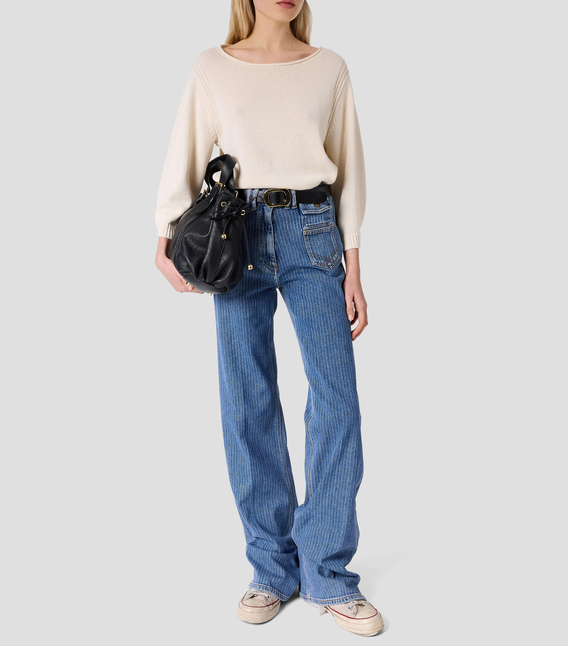 Suéter cuello ojal Mujer